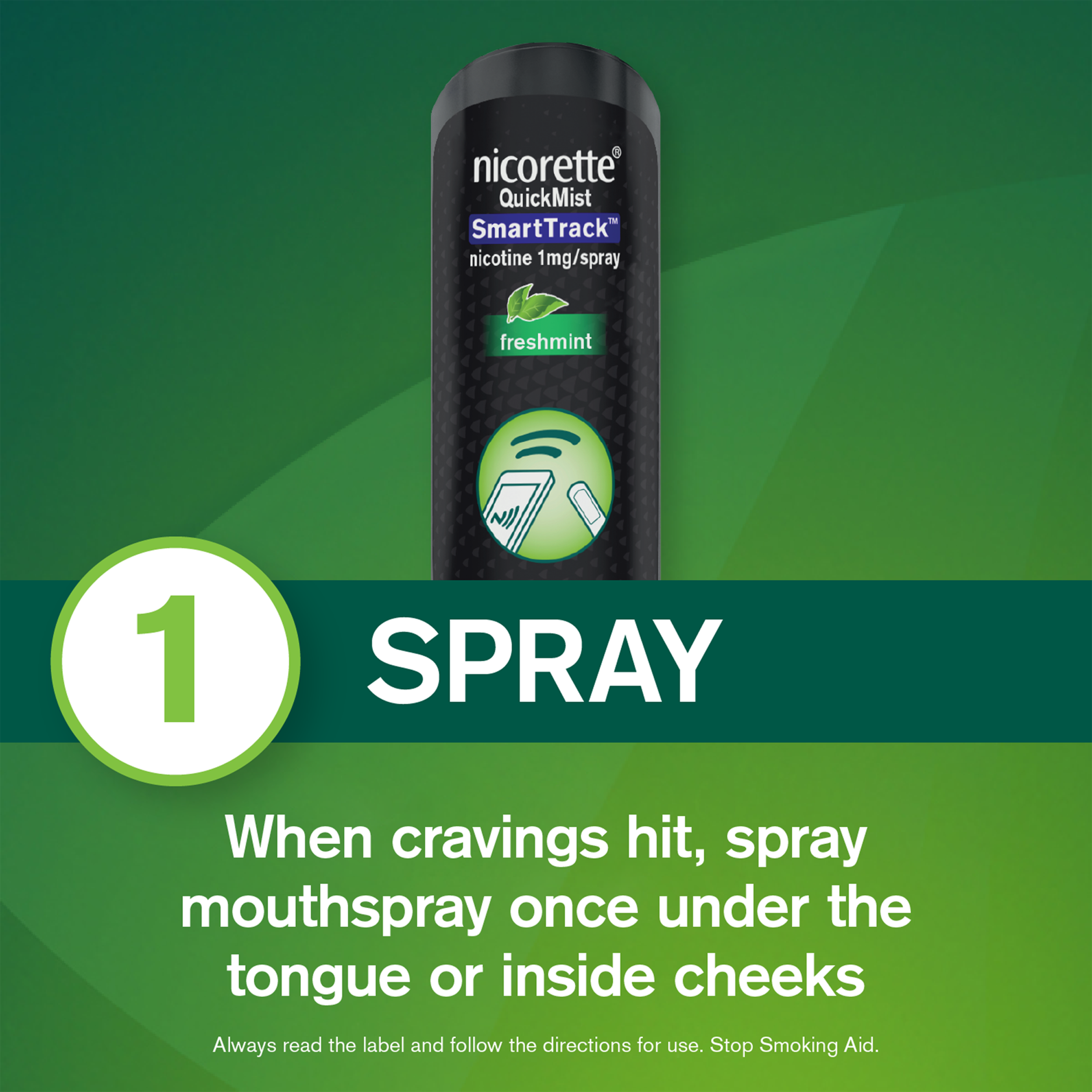 NICORETTE QUICKMIST SMARTTRACK FRESHMINT 150 SPRAYS TWIN PACK - Image 4