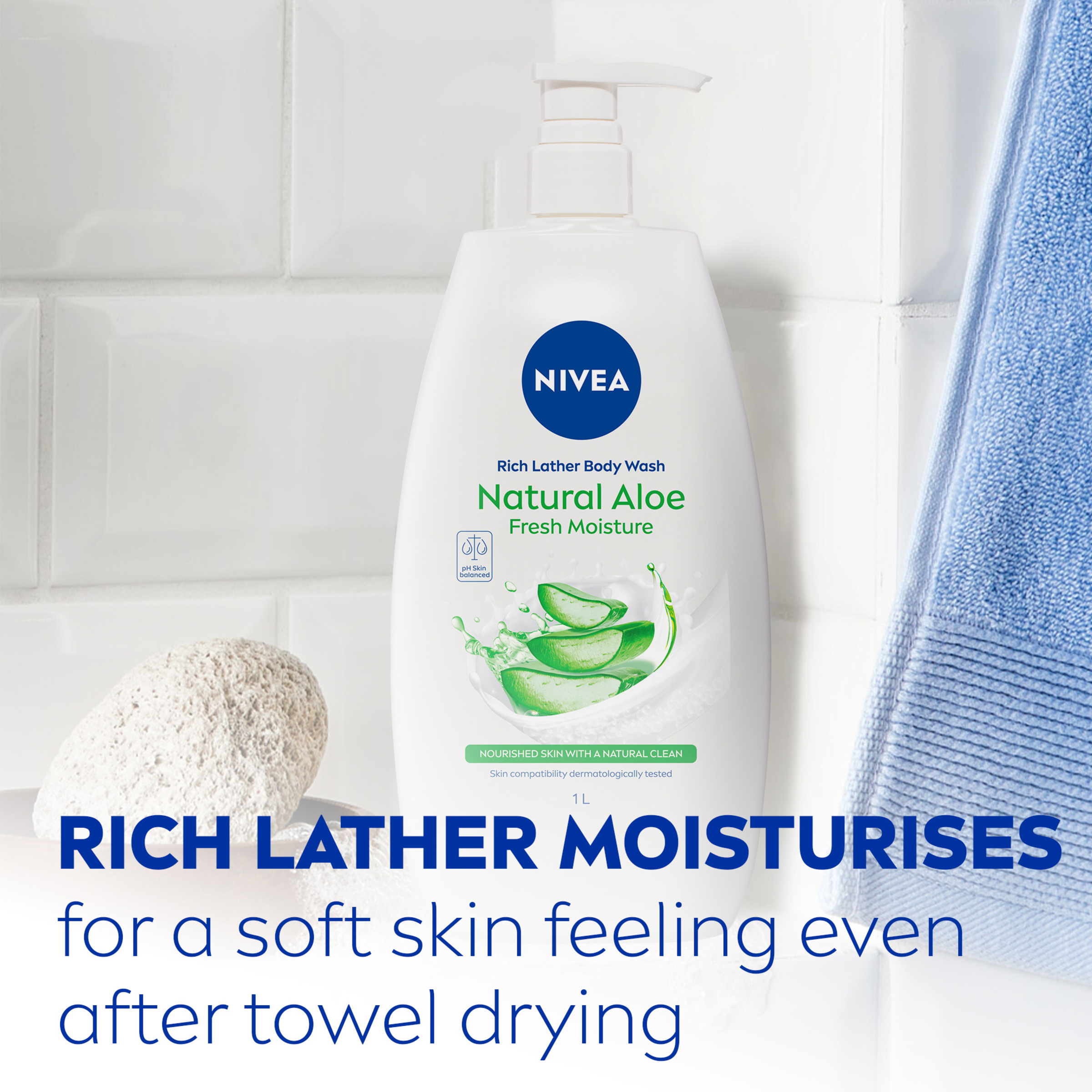 NIVEA SHOWER CREAM ALOE 1 LITRE - Image 4