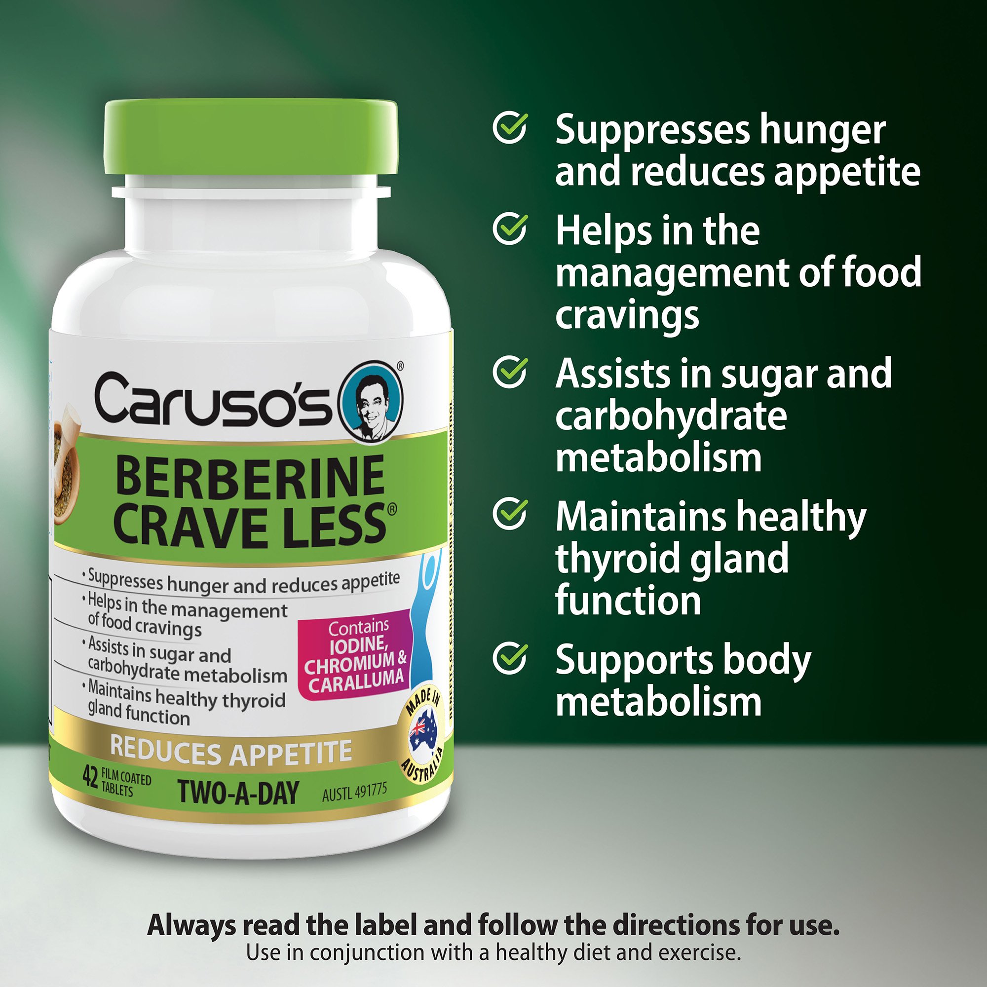 CARUSOS BERBERINE CRAVE LESS 42 TABLETS - Image 3