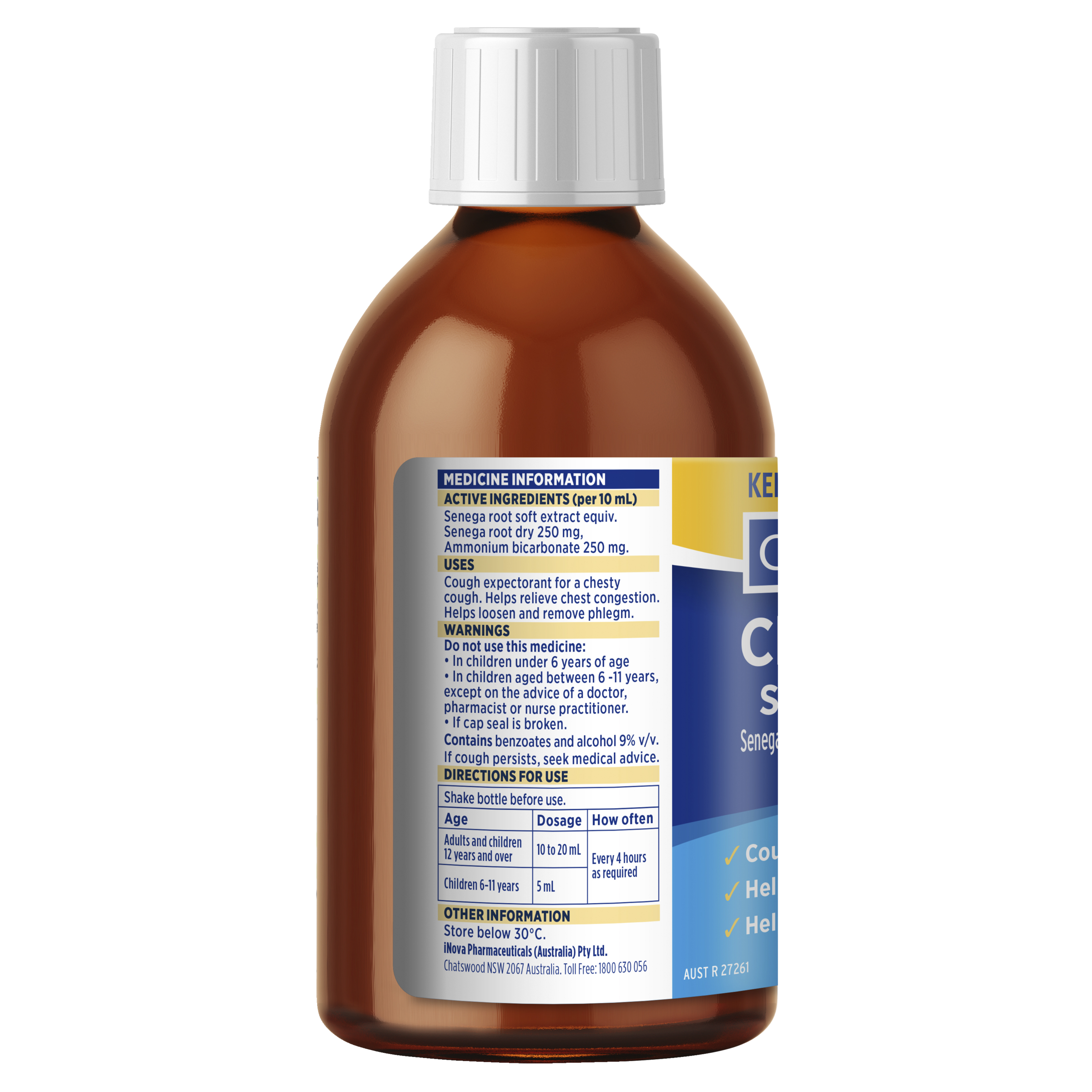 GOLD CROSS CHESTY COUGH SENEGA & AMMONIA LIQUID 500ML - Image 2