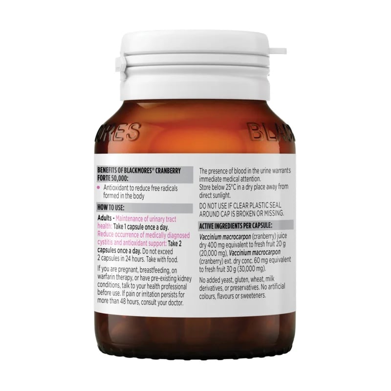 BLACKMORES CRANBERRY FORTE 50000 30 CAPSULES - Image 2