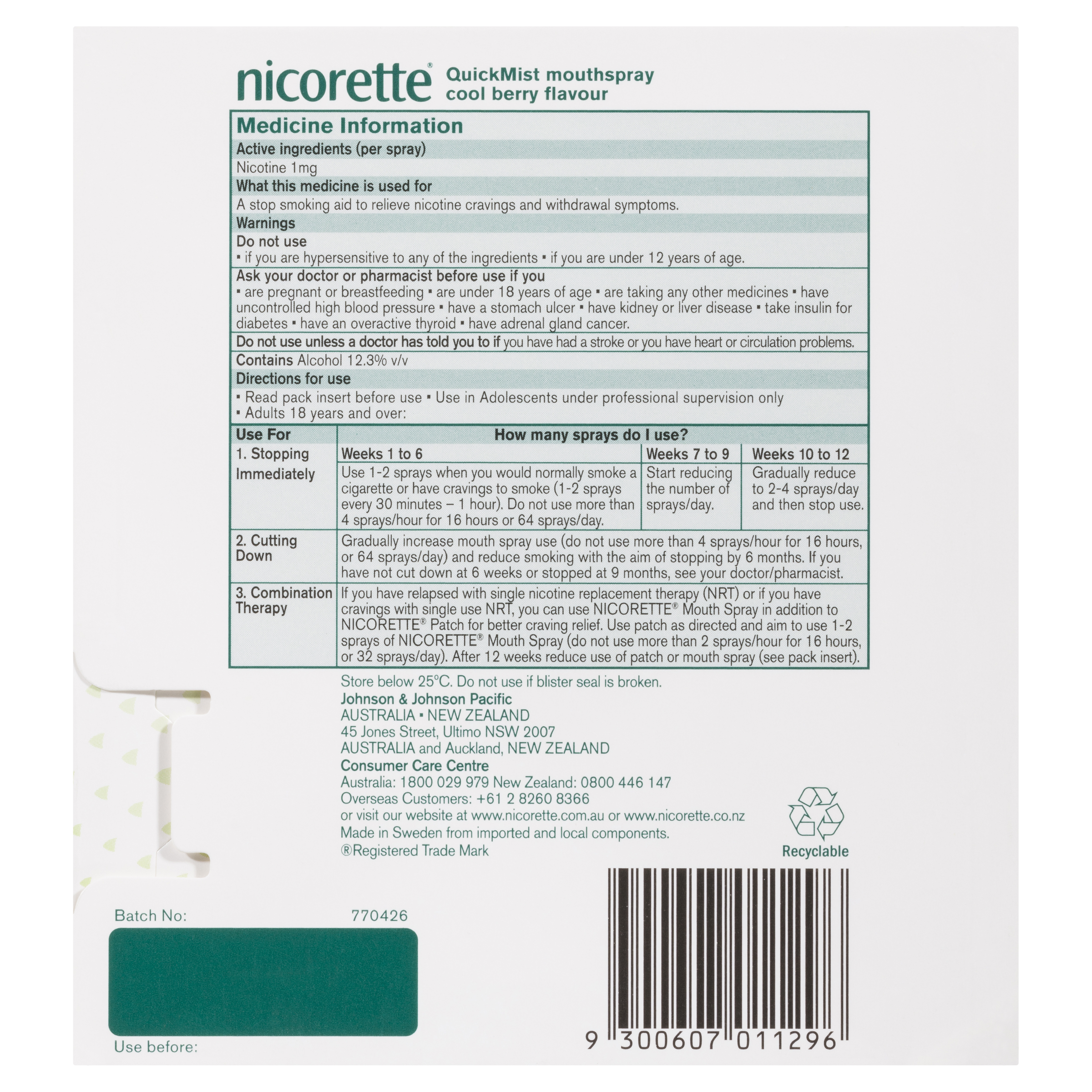 NICORETTE QUICKMIST COOL BERRY 150 SPRAYS TWIN PACK - Image 2