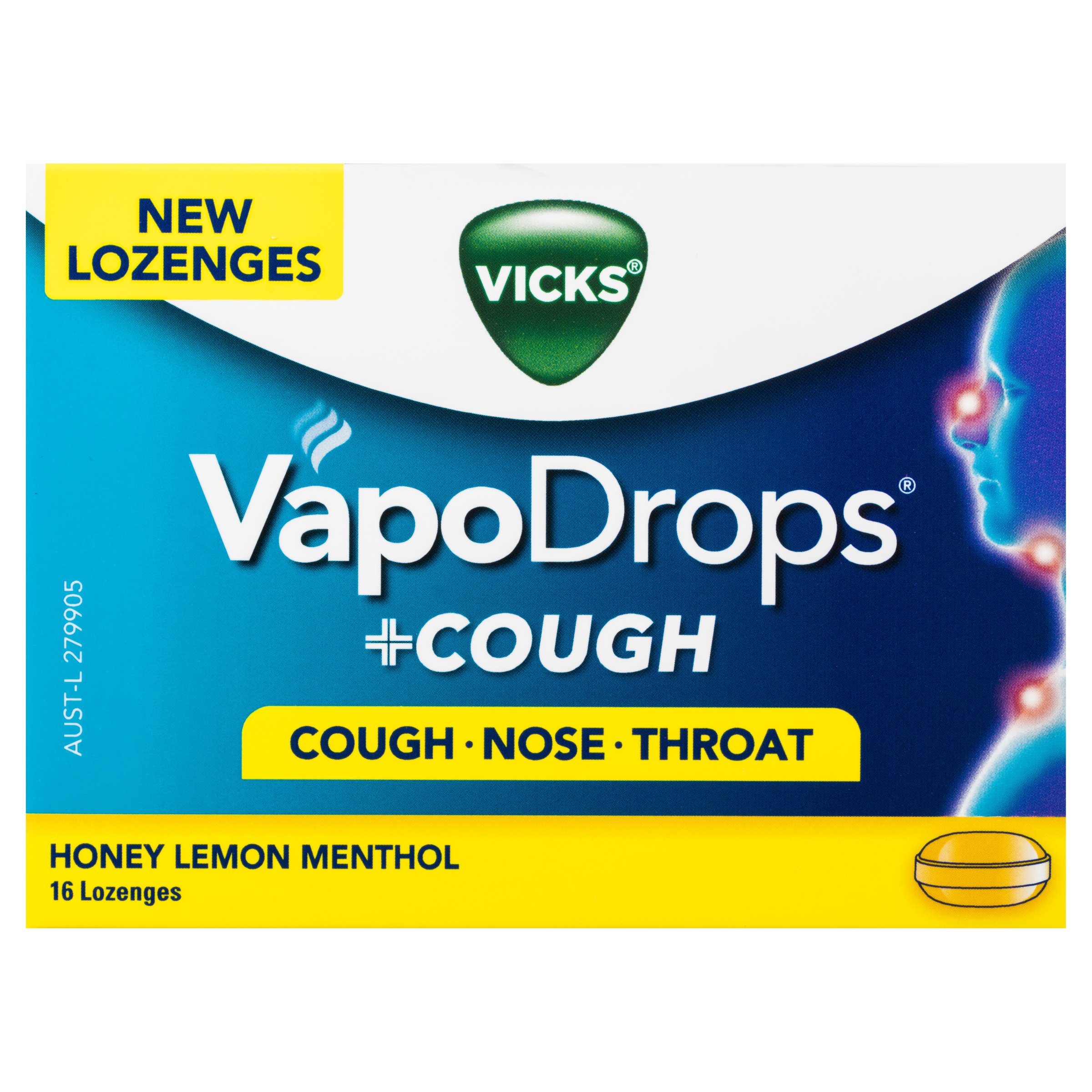 VICKS VAPODROPS+COUGH HONEY LEMON MENTHOL 16 PACK - Image 2