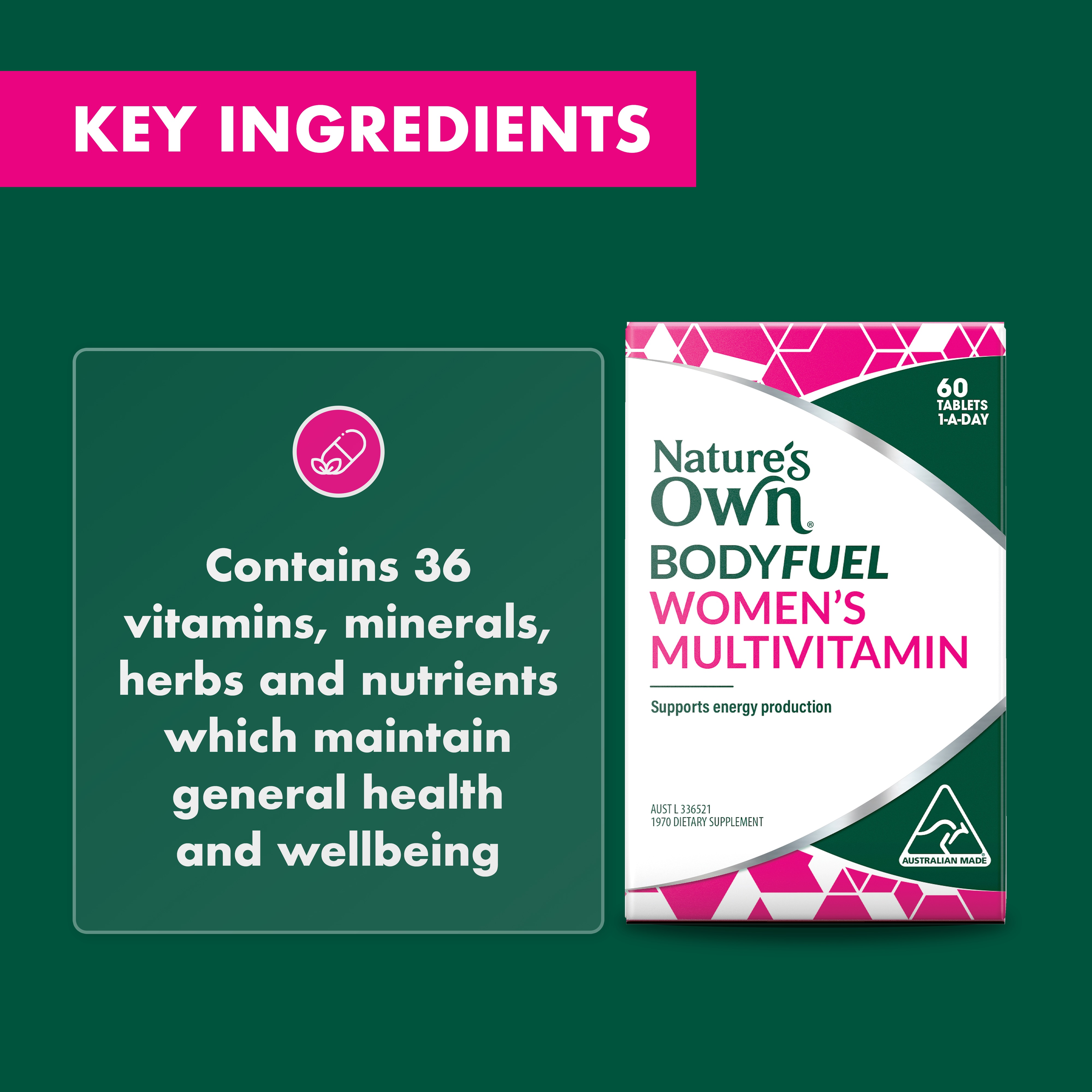 NATURES OWN WOMEN BODY FUEL MULTIVITAMINS 60 TABS - Image 7