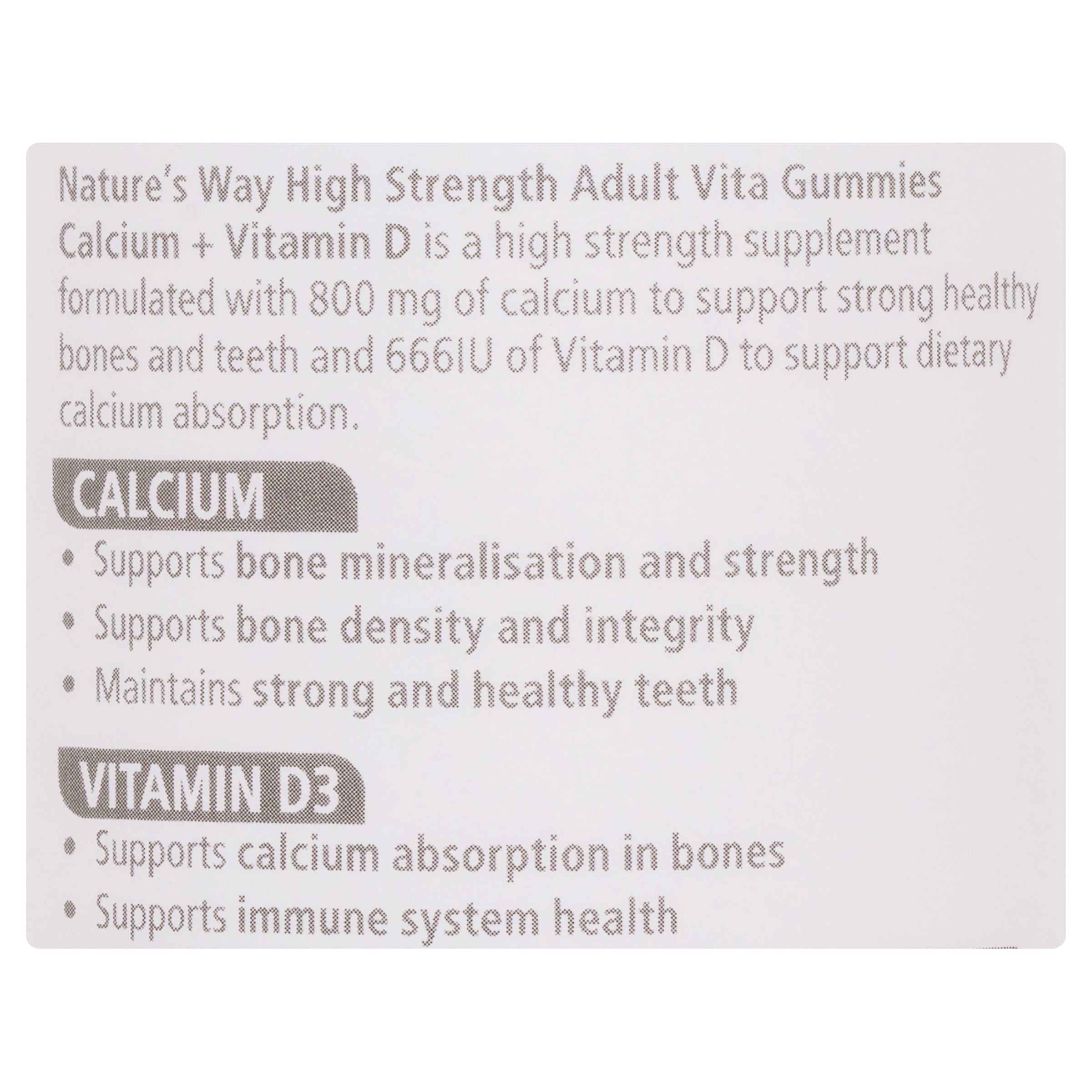 NATURES WAY HIGH STRENGTH CALCIUM + VITAMIN D GUMMIES 60 - Image 7