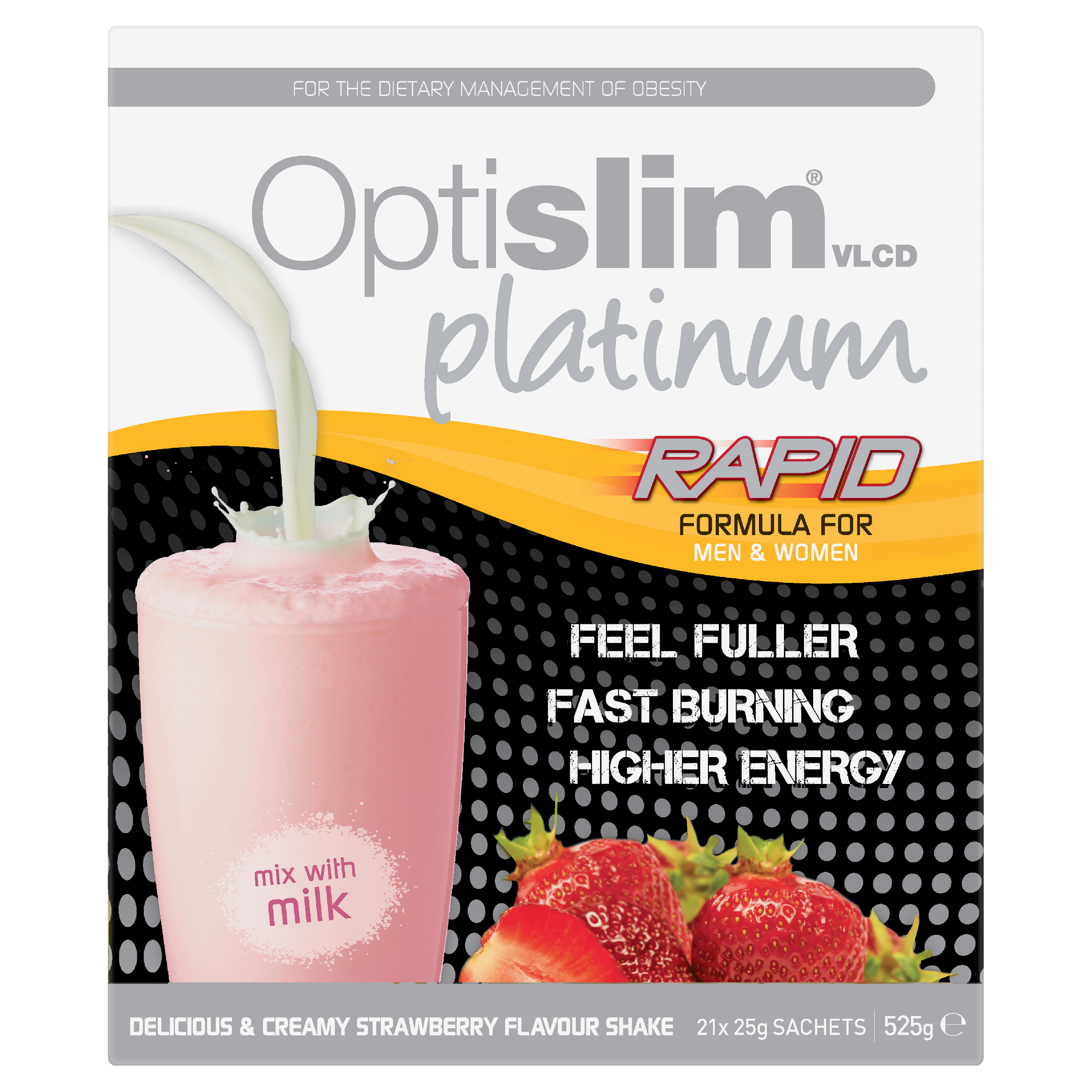 OPTISLIM VLCD PLATINUM SHAKE STRAWBERRY 25G 21 PACK - Image 6
