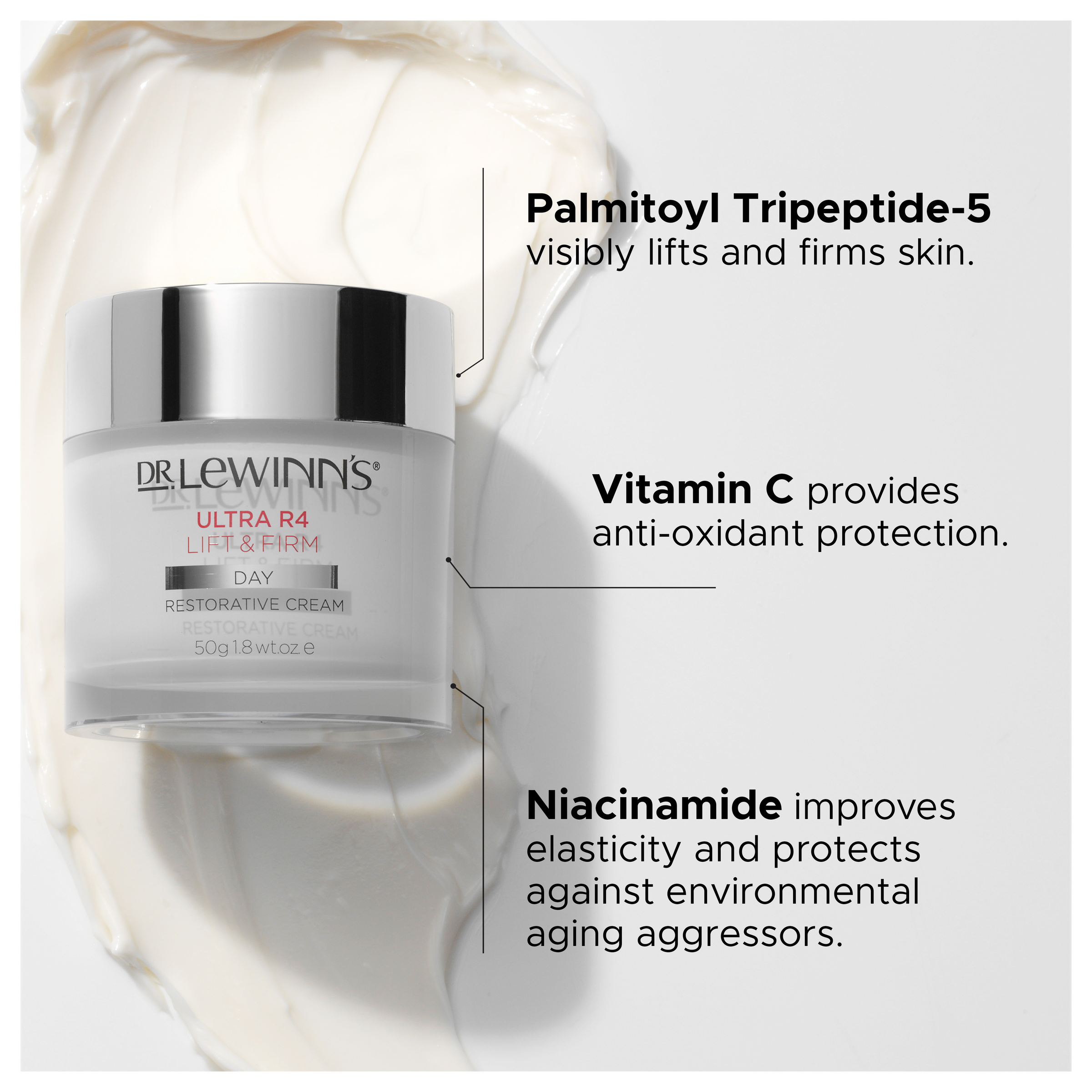 DR LEWINNS ULTRA R4 RESTORATIVE DAY CREAM 50G - Image 6