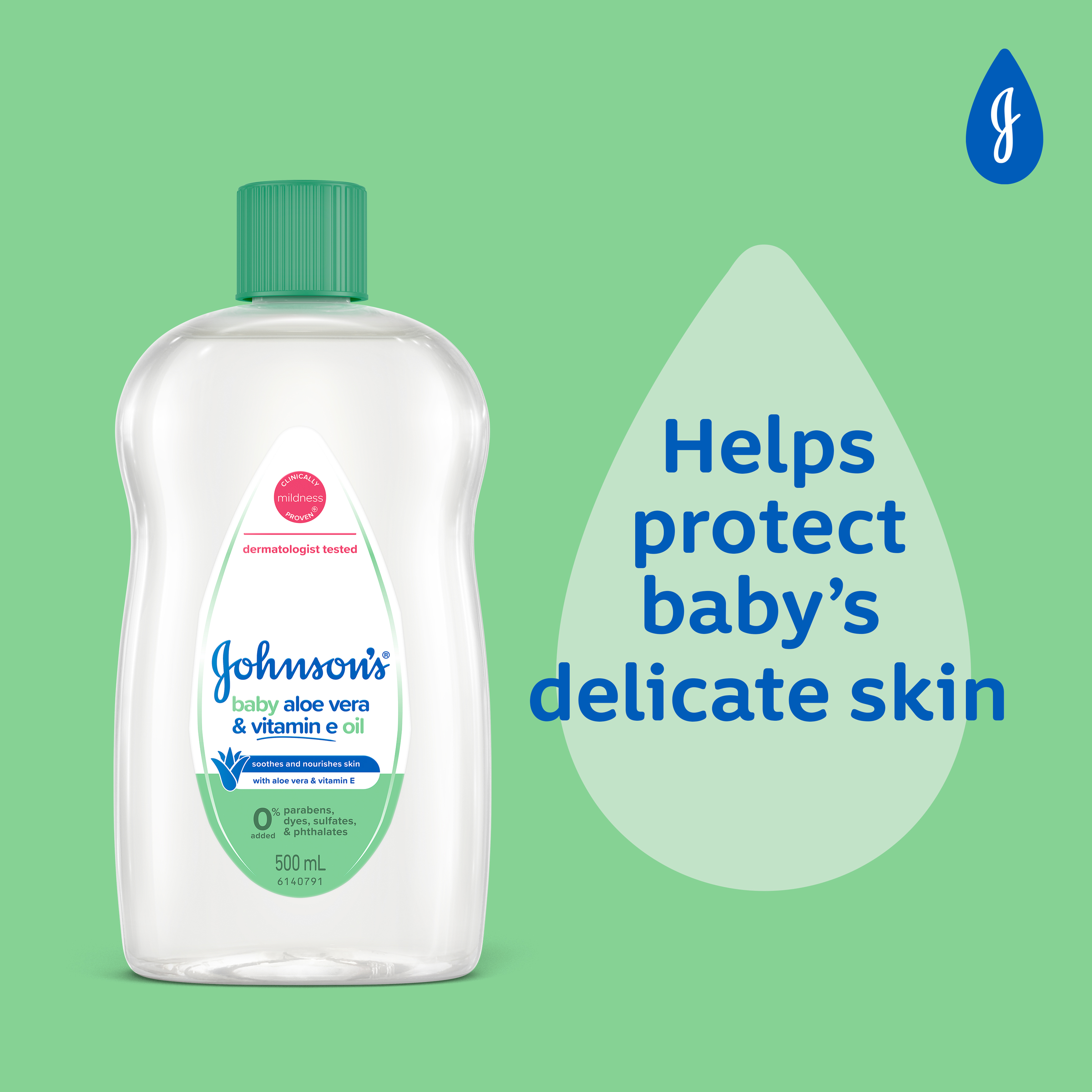 J&J BABY OIL ALOE VERA & VITAMIN E 500ML - Image 4