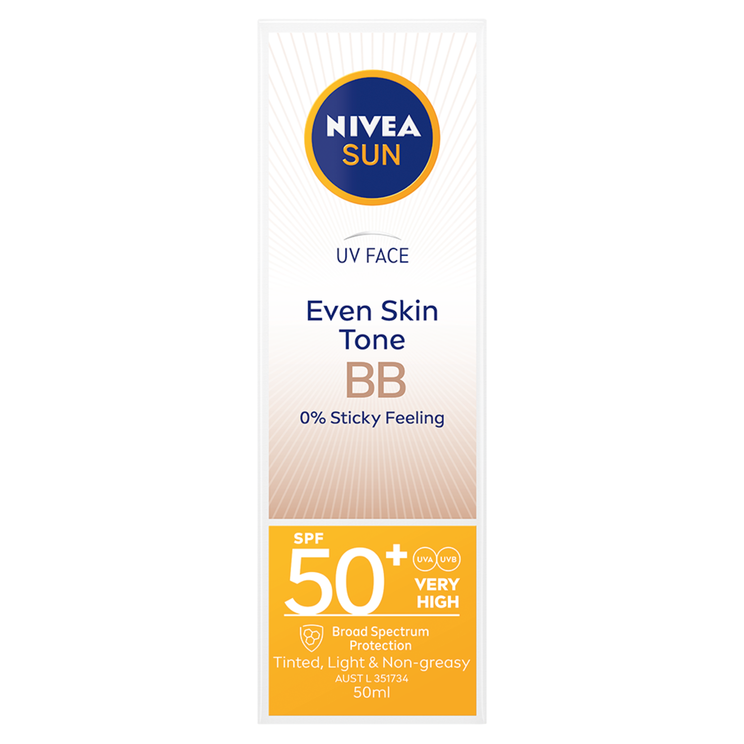 NIVEA UV FACE BB SUNSCREEN CREAM SPF50+ 50ML - Image 2