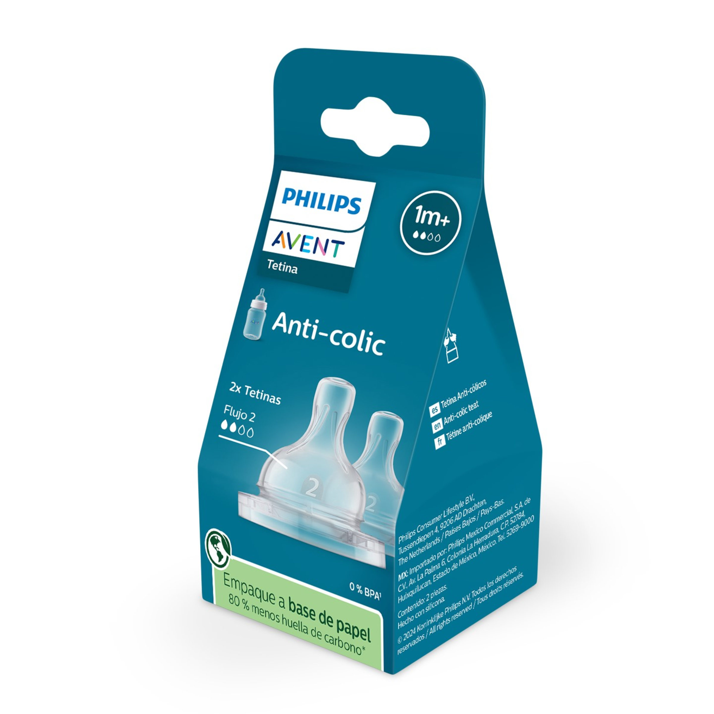 AVENT ANTI COLIC TEAT SILICONE SLOW 2 PACK - Image 3