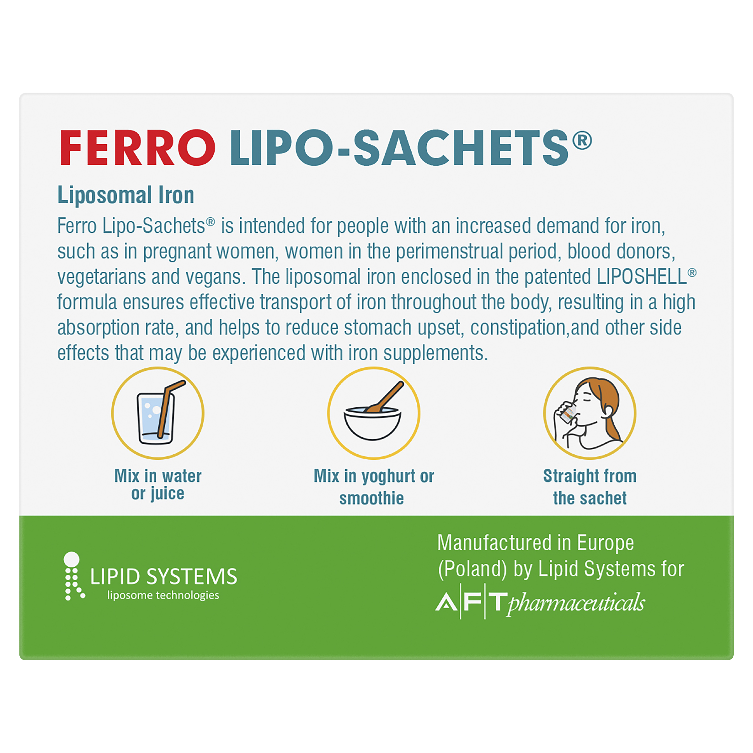 Ferro FERRO LIPO-SACHETS STRAWBERRY 30 X 5G - Image 3