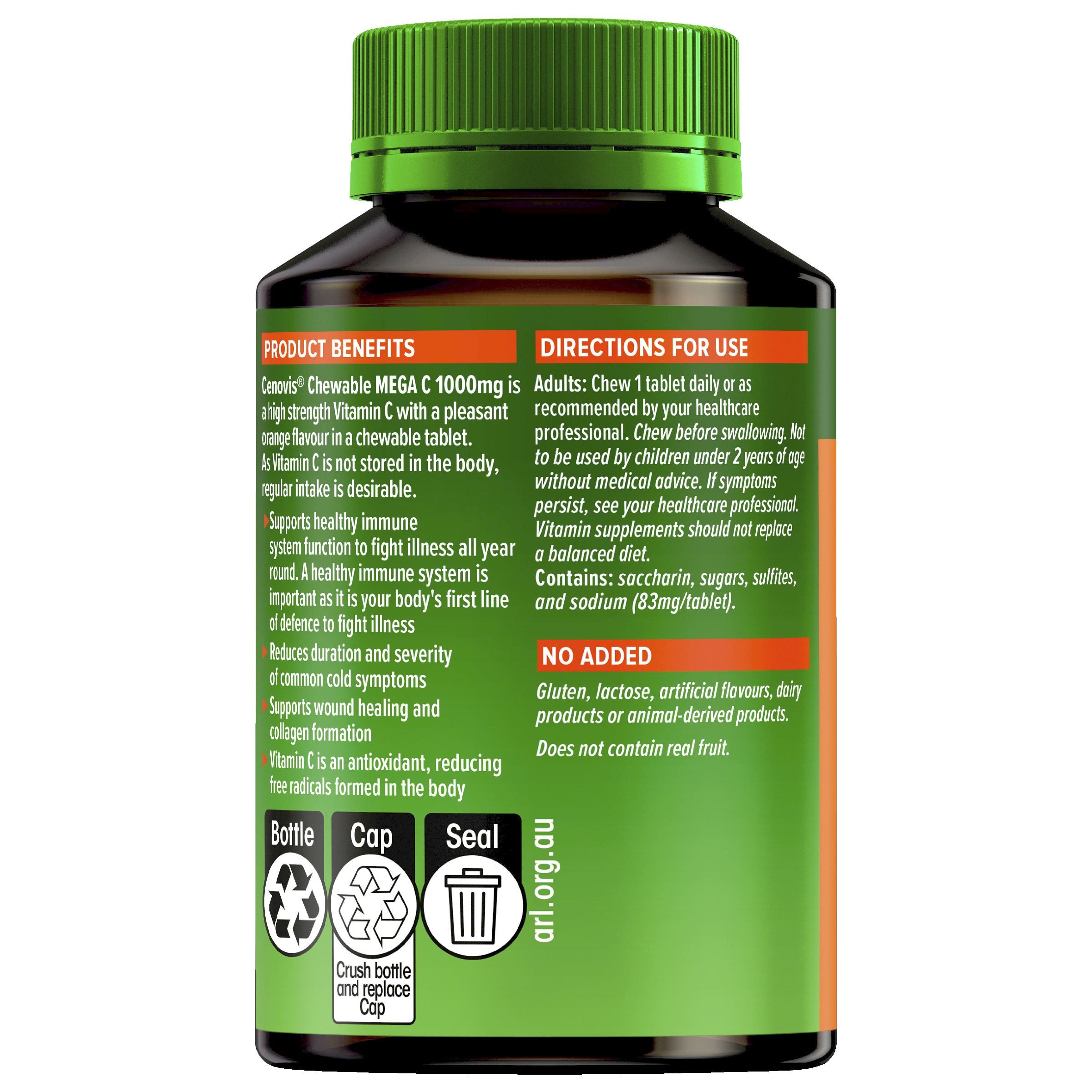 CENOVIS MEGA C 1000MG 60 TABLETS - Image 2