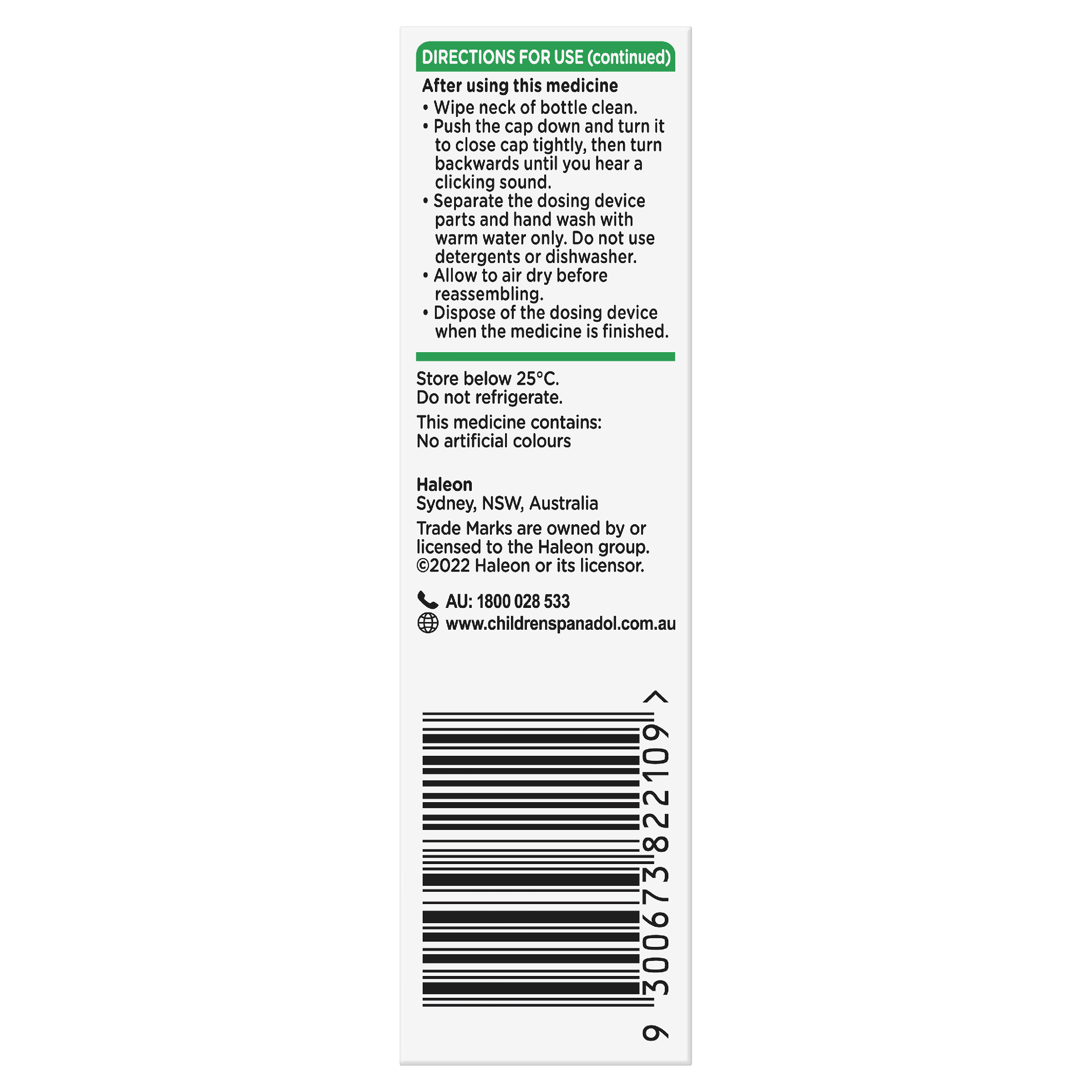 PANADOL CHILDREN 1 MONTH - 1 YEAR COLOUR FREE DOSING DEVICE 50ML - Image 3