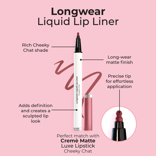 MCO BEAUTY LONGWEAR LIQUID LIP LINER CHEEKY CHAT 1.2ML - Image 2
