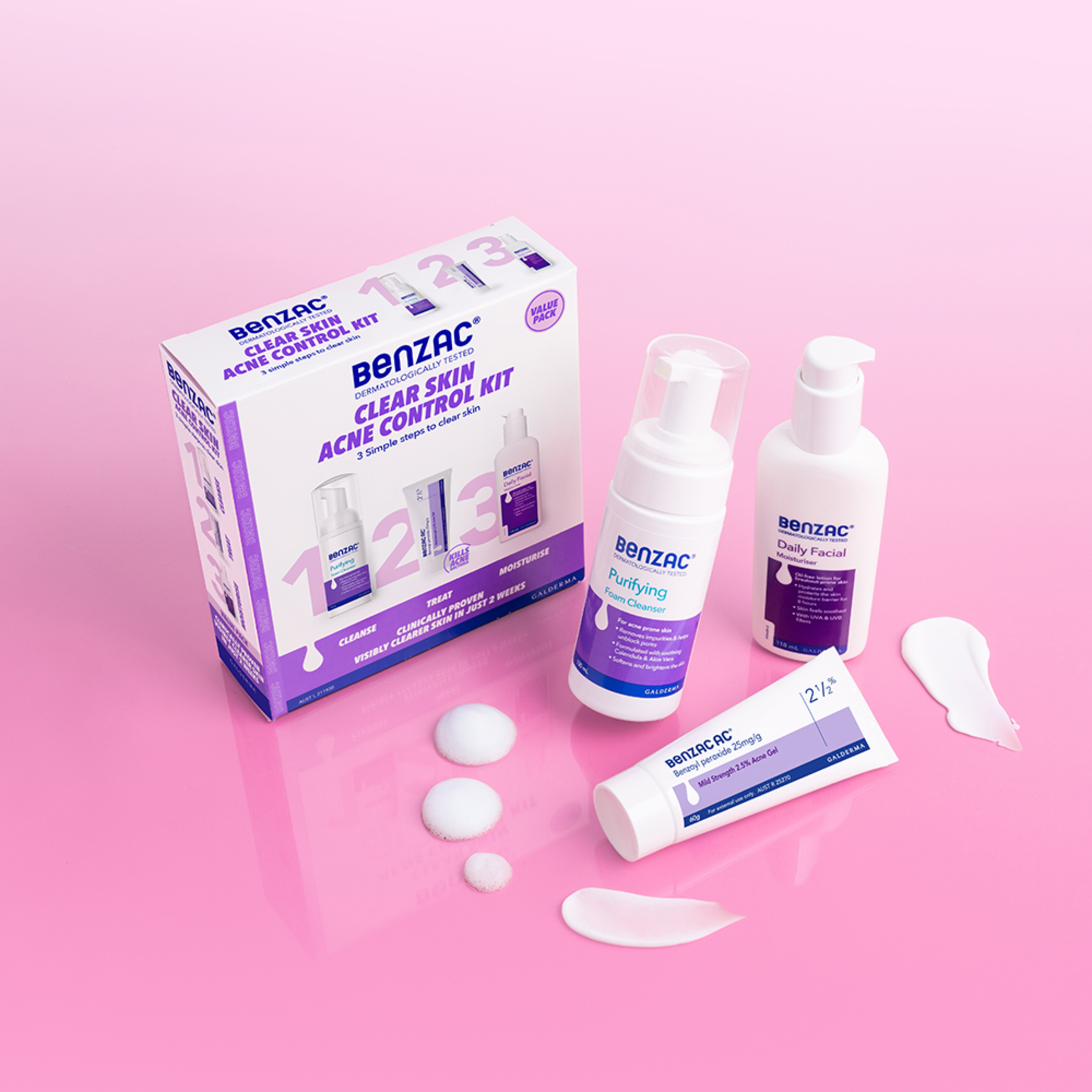 BENZAC 3 STEP CLEAR SKIN ACNE CONTROL KIT 60G - Image 7