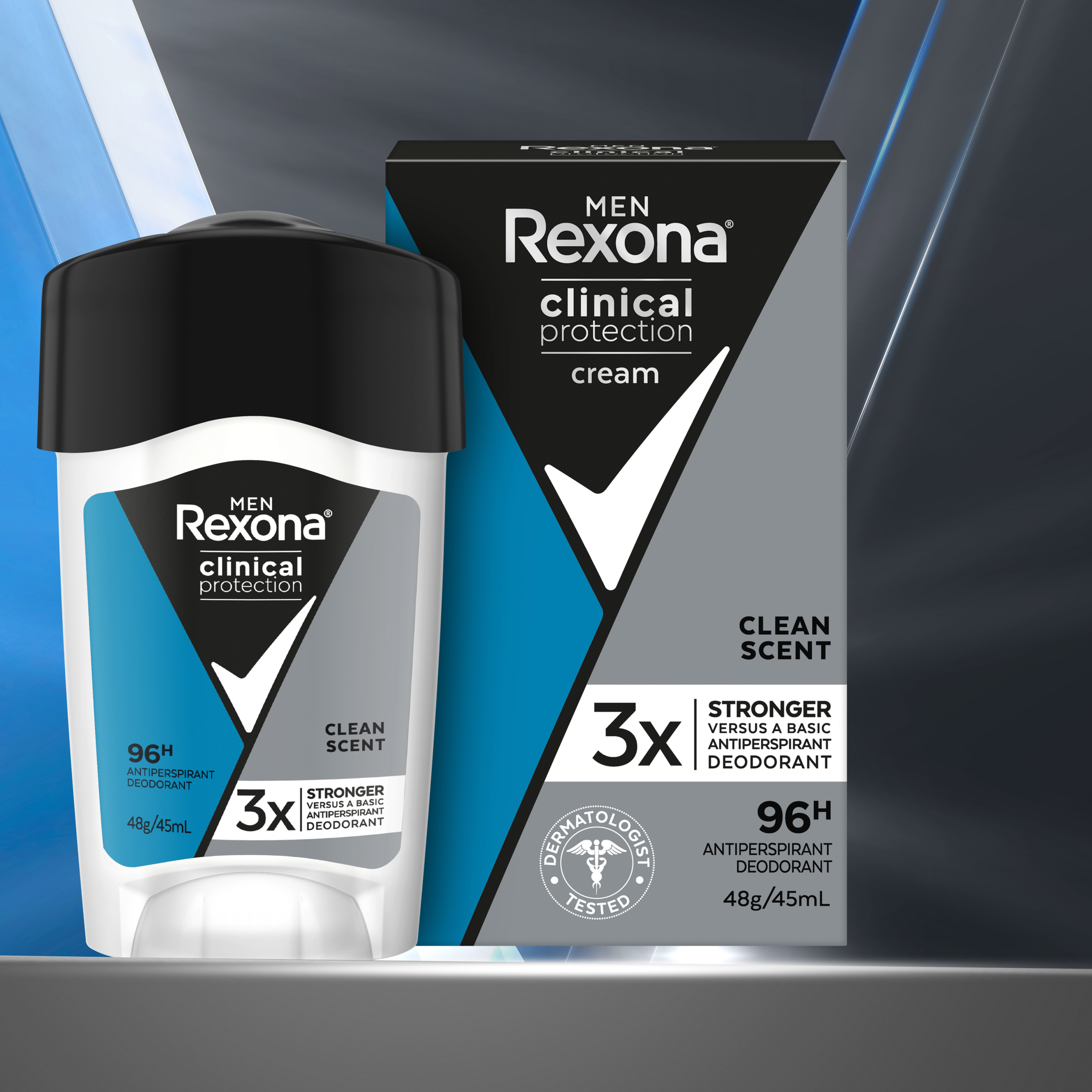 REXONA MEN CLINICAL ANTIPERSPIRANT CREAM CLEAN SCENT 96HR 45ML - Image 7
