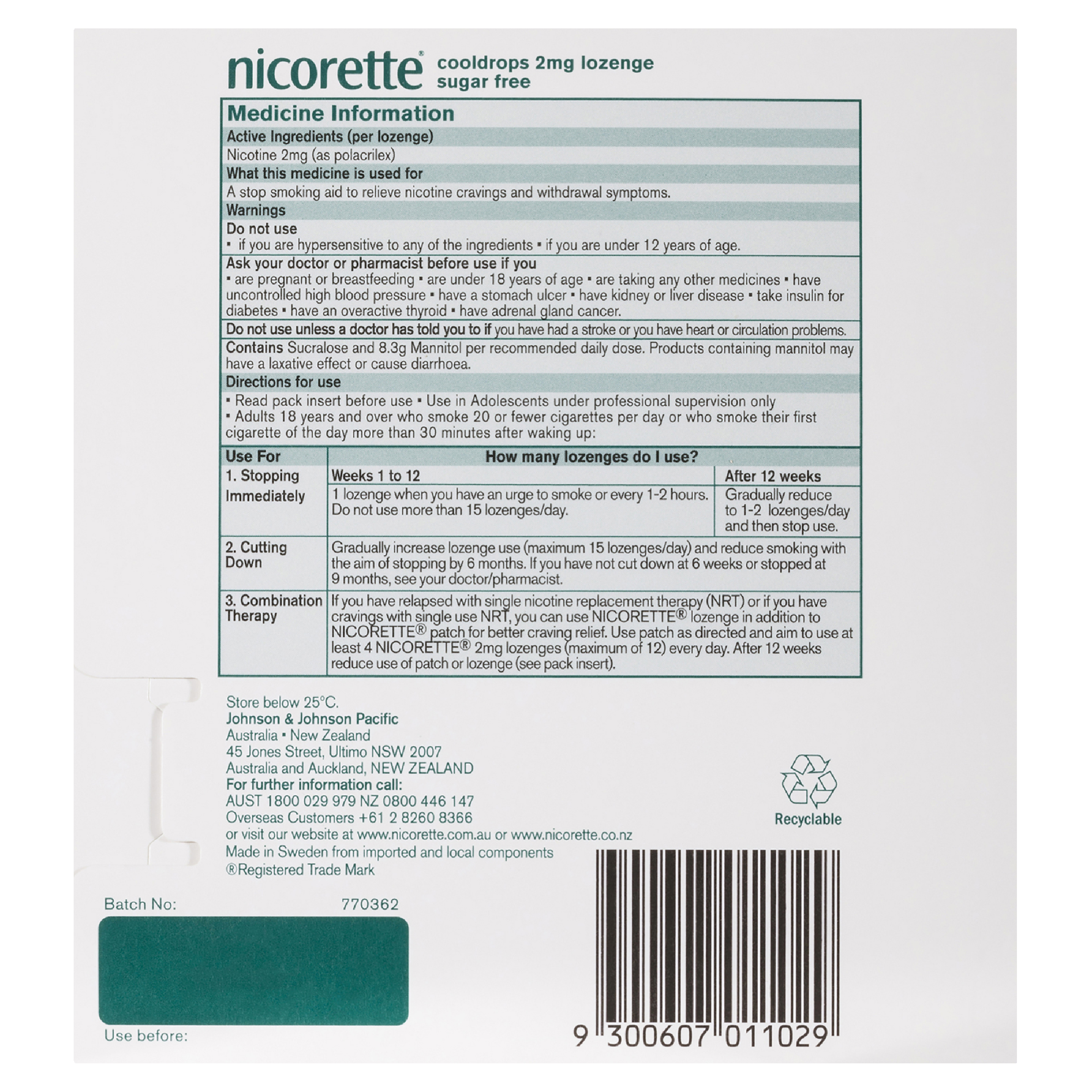 NICORETTE COOL DROPS 2MG 80 LOZENGES - Image 2