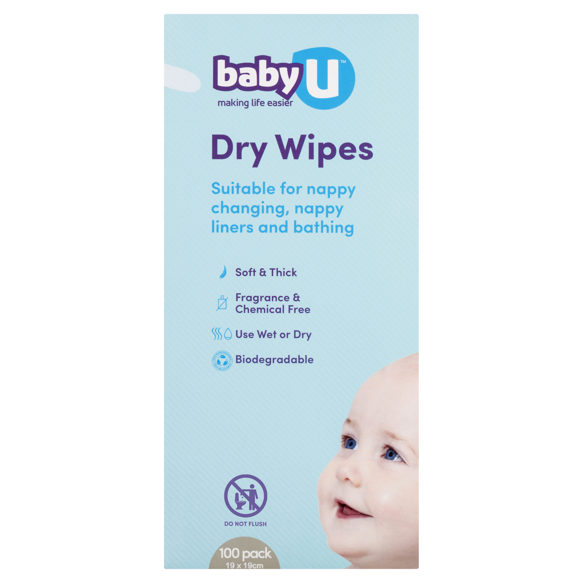 BABY U DRY WIPES 100 PACK - Image 4