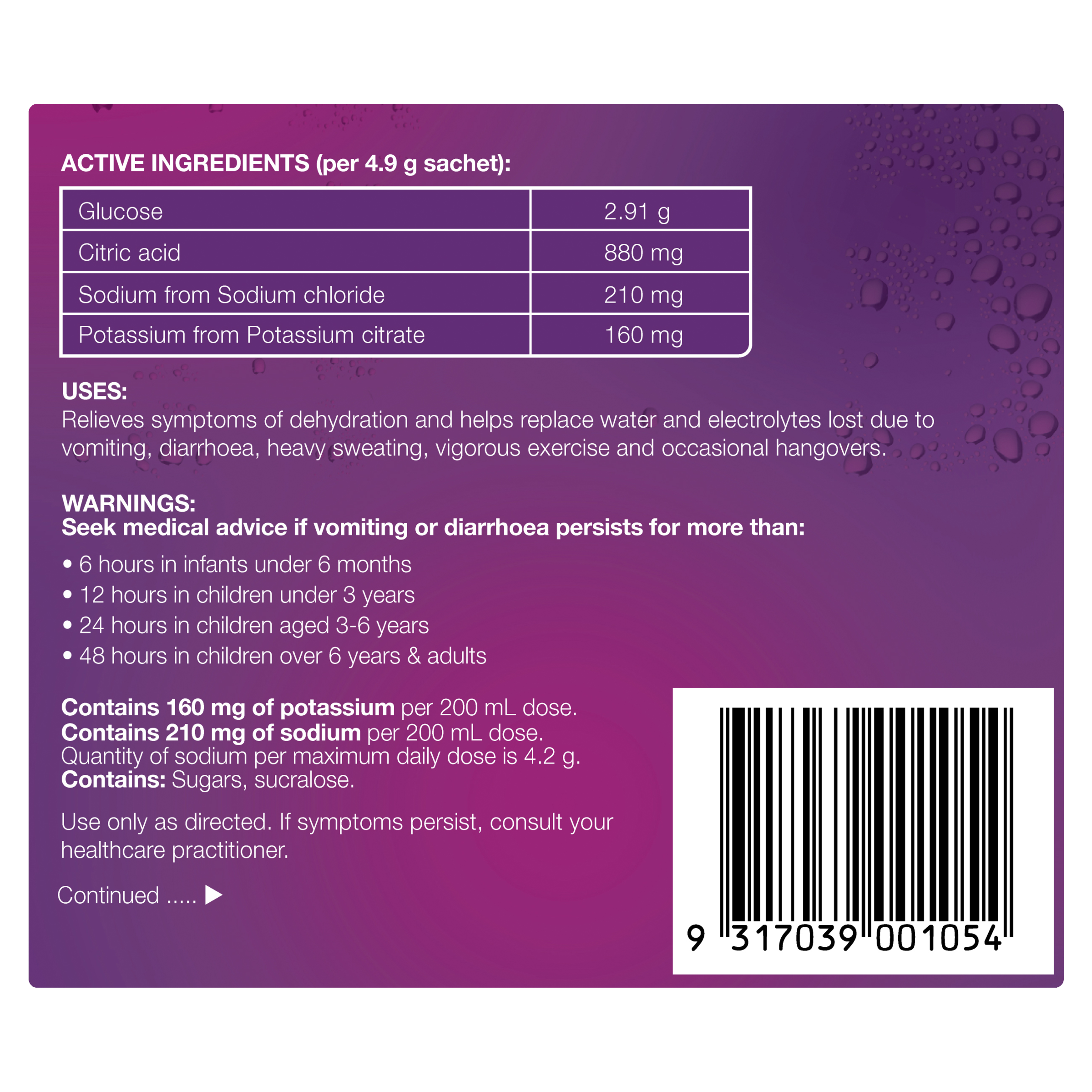 HYDRALYTE POWDER SACHETS APPLE BLACKCURRANT 10 PACK - Image 4