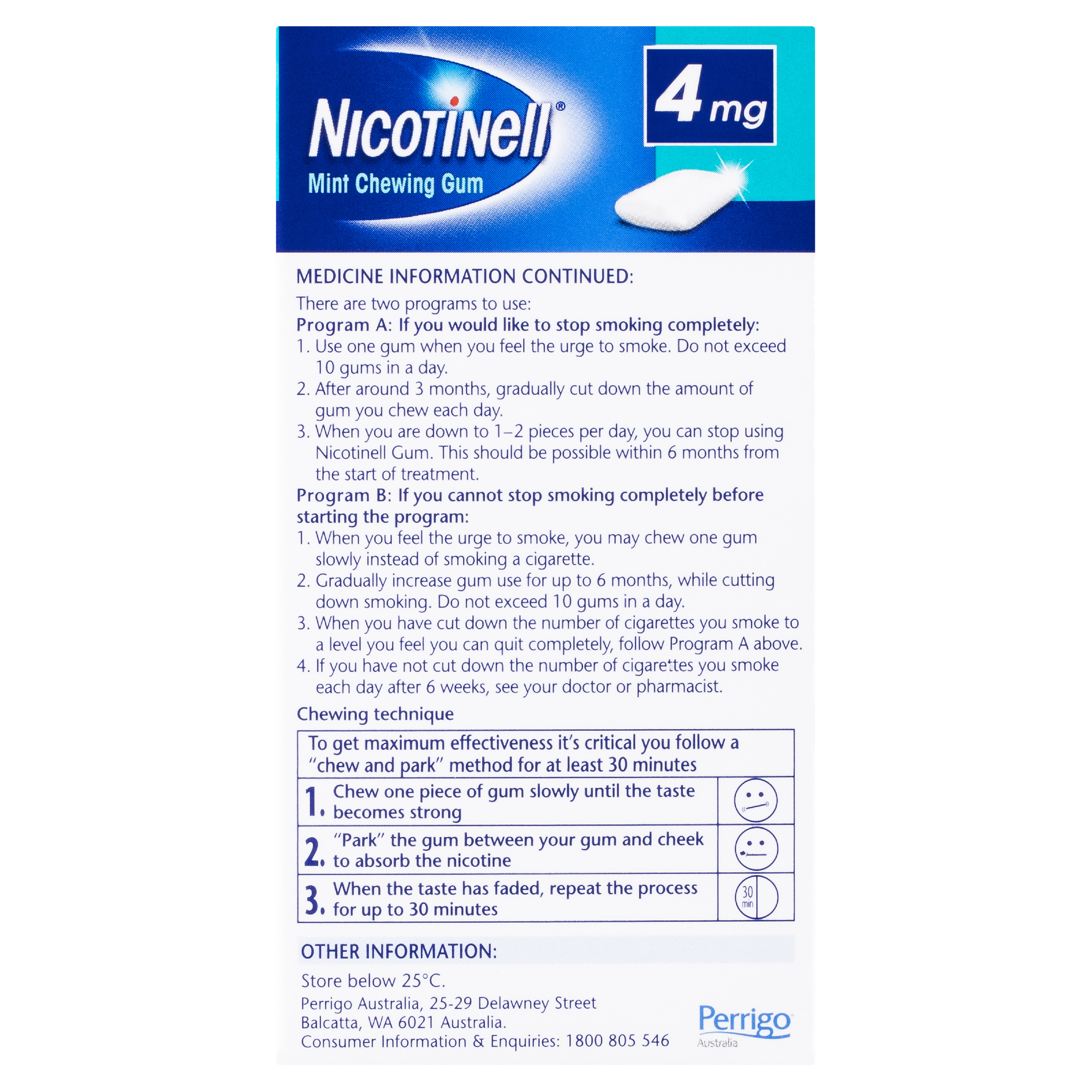 NICOTINELL MINT 4MG GUM 96 PACK - Image 4
