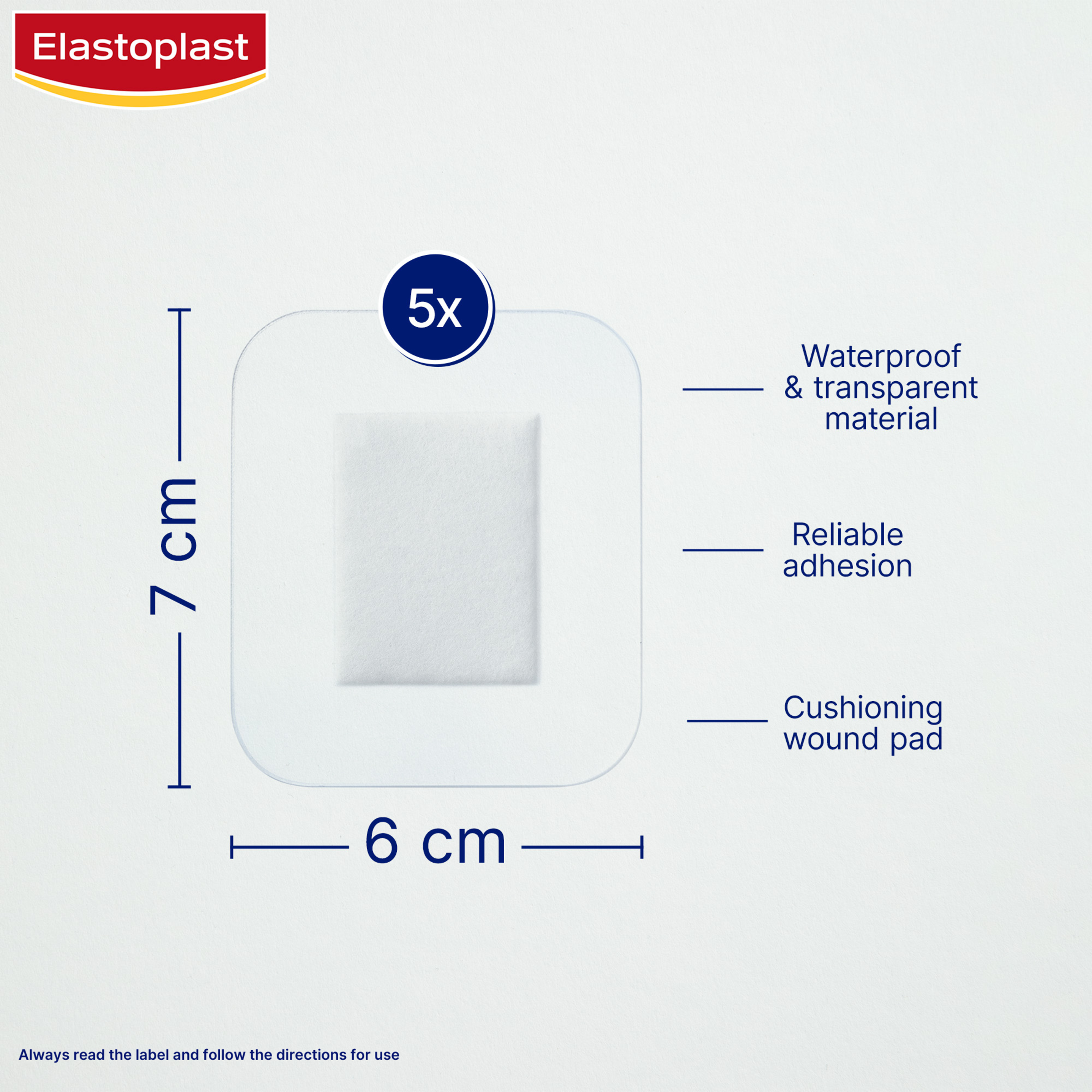 ELASTOPLAST AQUA PROTECT 6CM X 7CM XL 5 PACK - Image 3