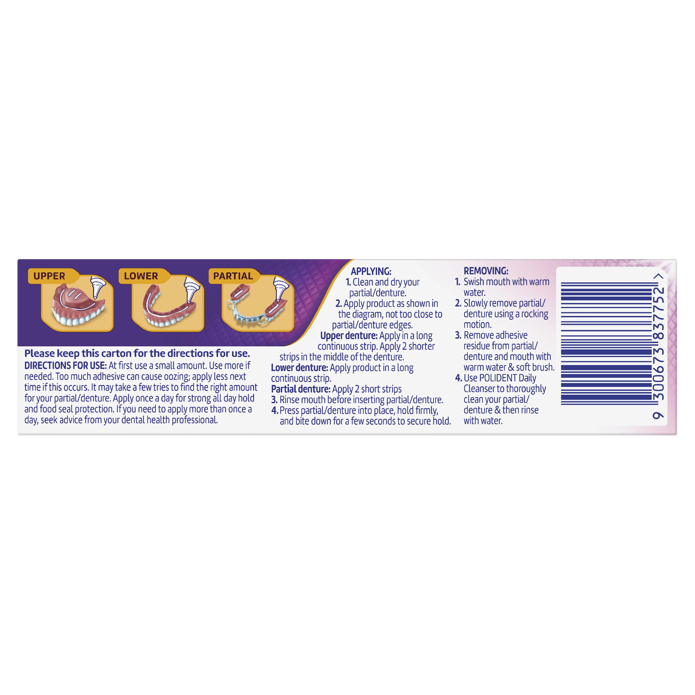 POLIDENT DENTURE ADHESIVE HOLD & SEAL CREAM 40G - Image 4