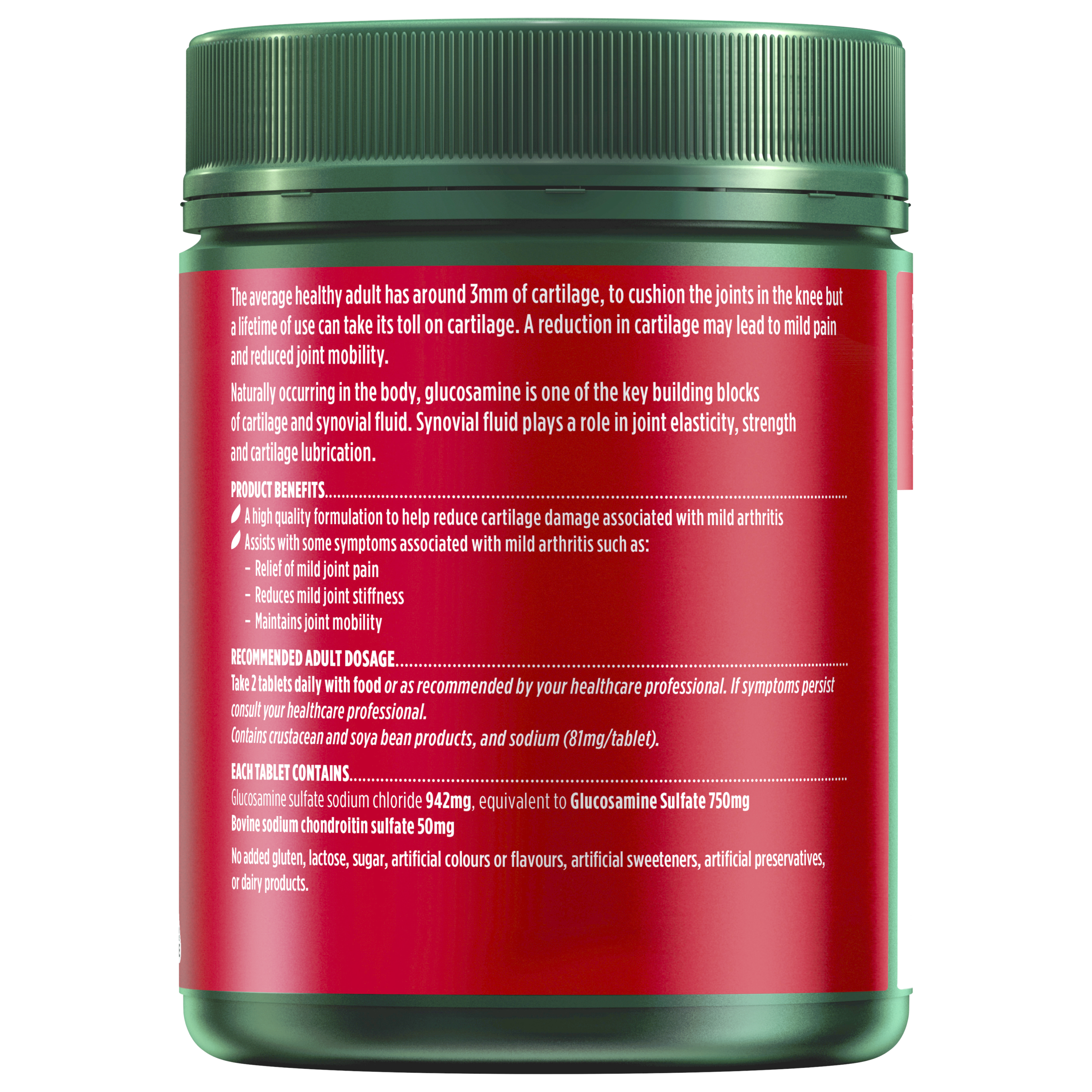 NATURES OWN GLUCOSAMINE SULFATE WITH CHONDROITIN 320 TABLETS - Image 2