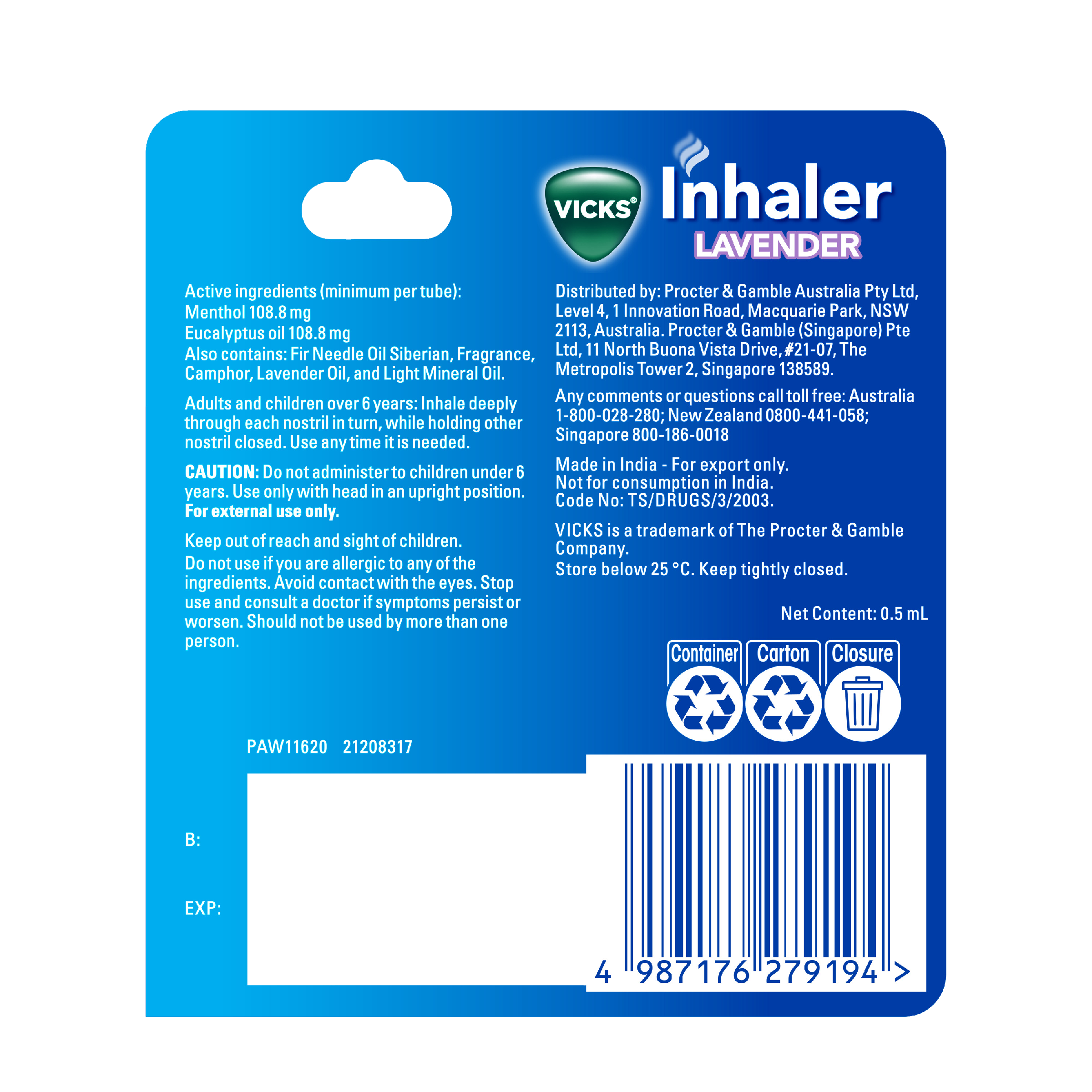 VICKS INHALER LAVENDER - Image 2