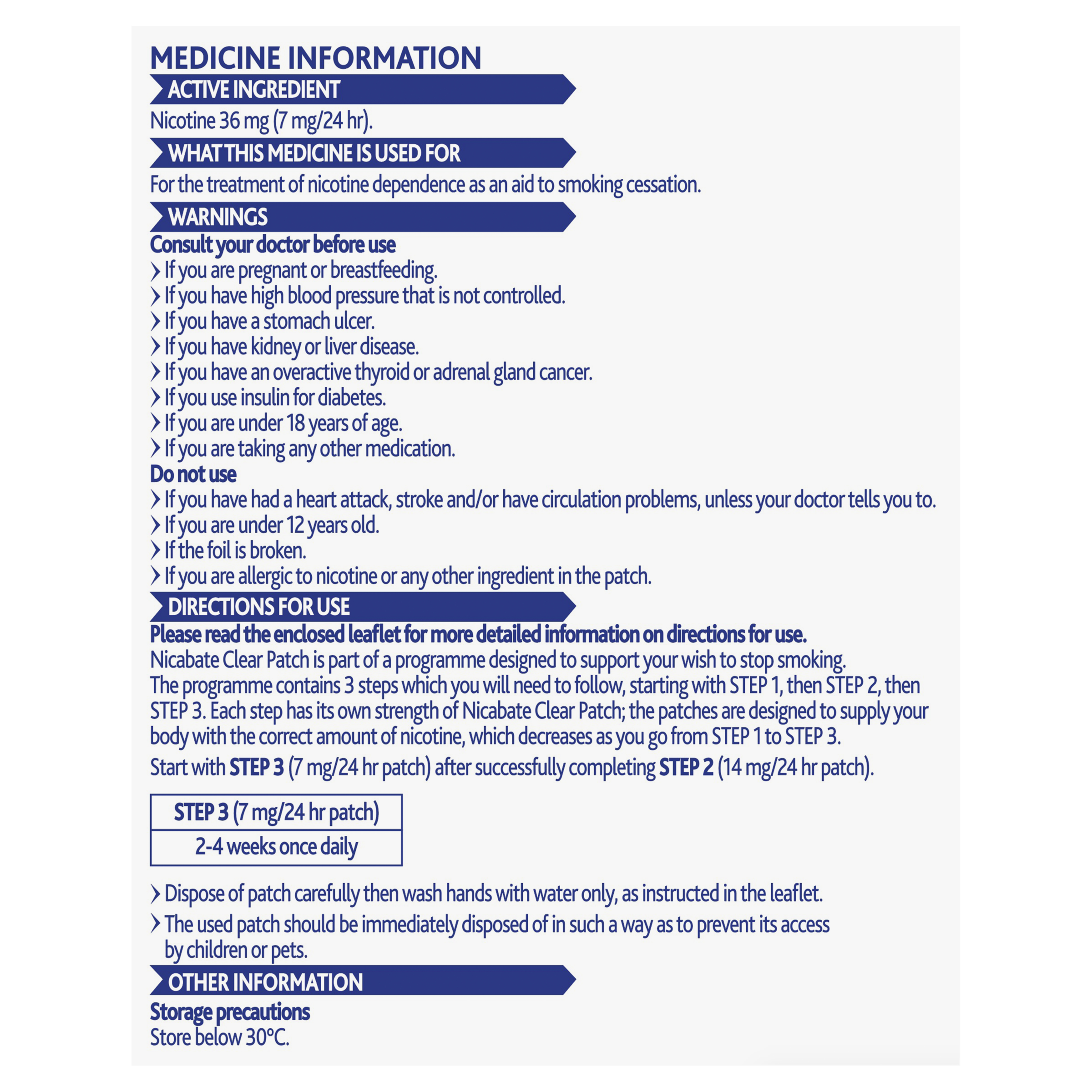 NICABATE STEP 3 7MG CLEAR PATCH 7 PACK - Image 4