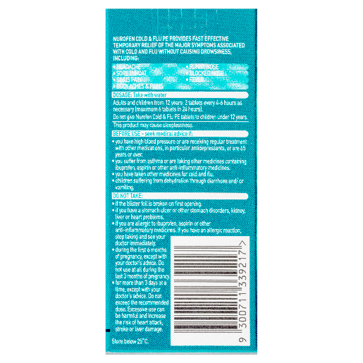 NUROFEN COLD & FLU PE 48 TABLETS - Image 2