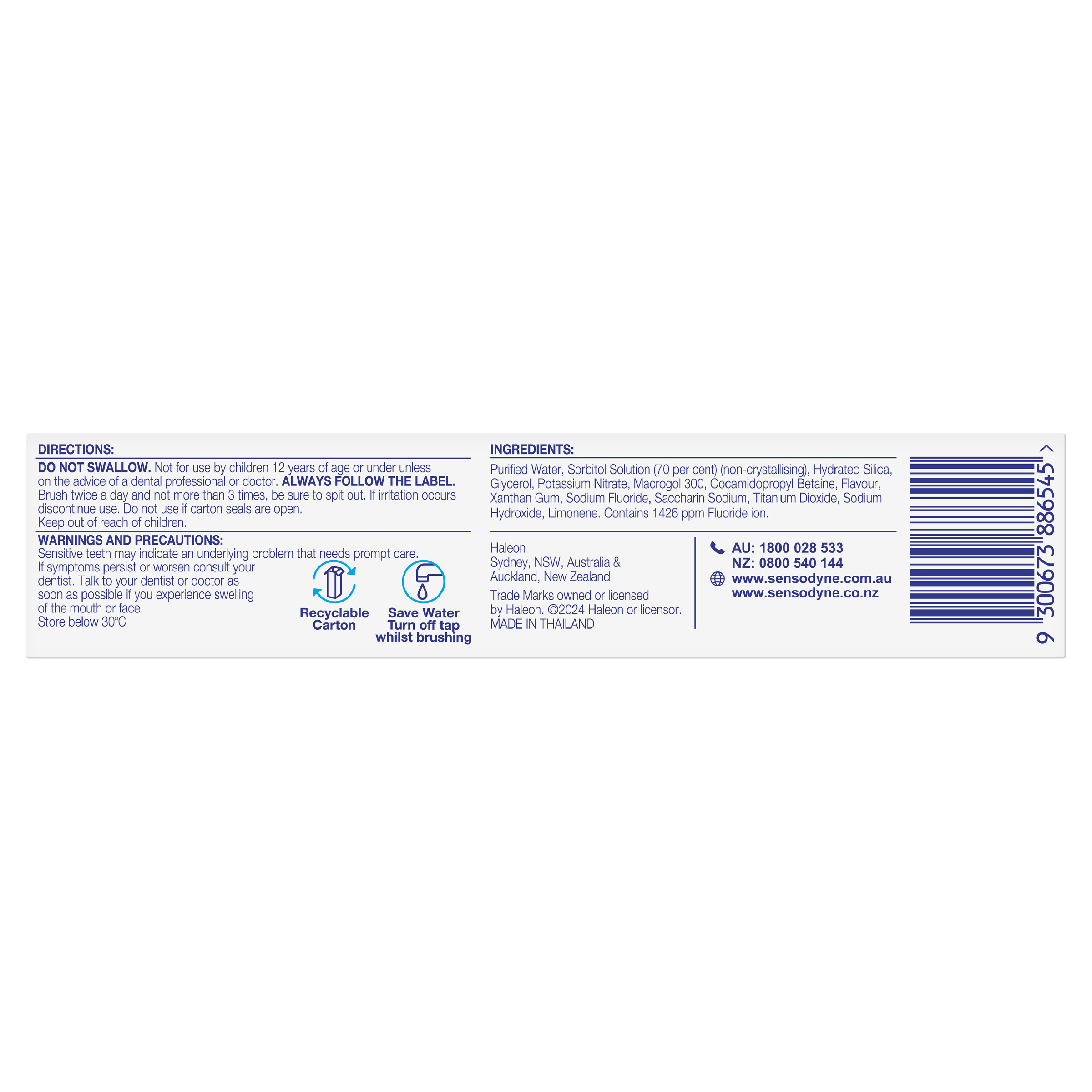 SENSODYNE SENSITIVITY & ENAMEL TOOTHPASTE FRESHMINT 100G - Image 5