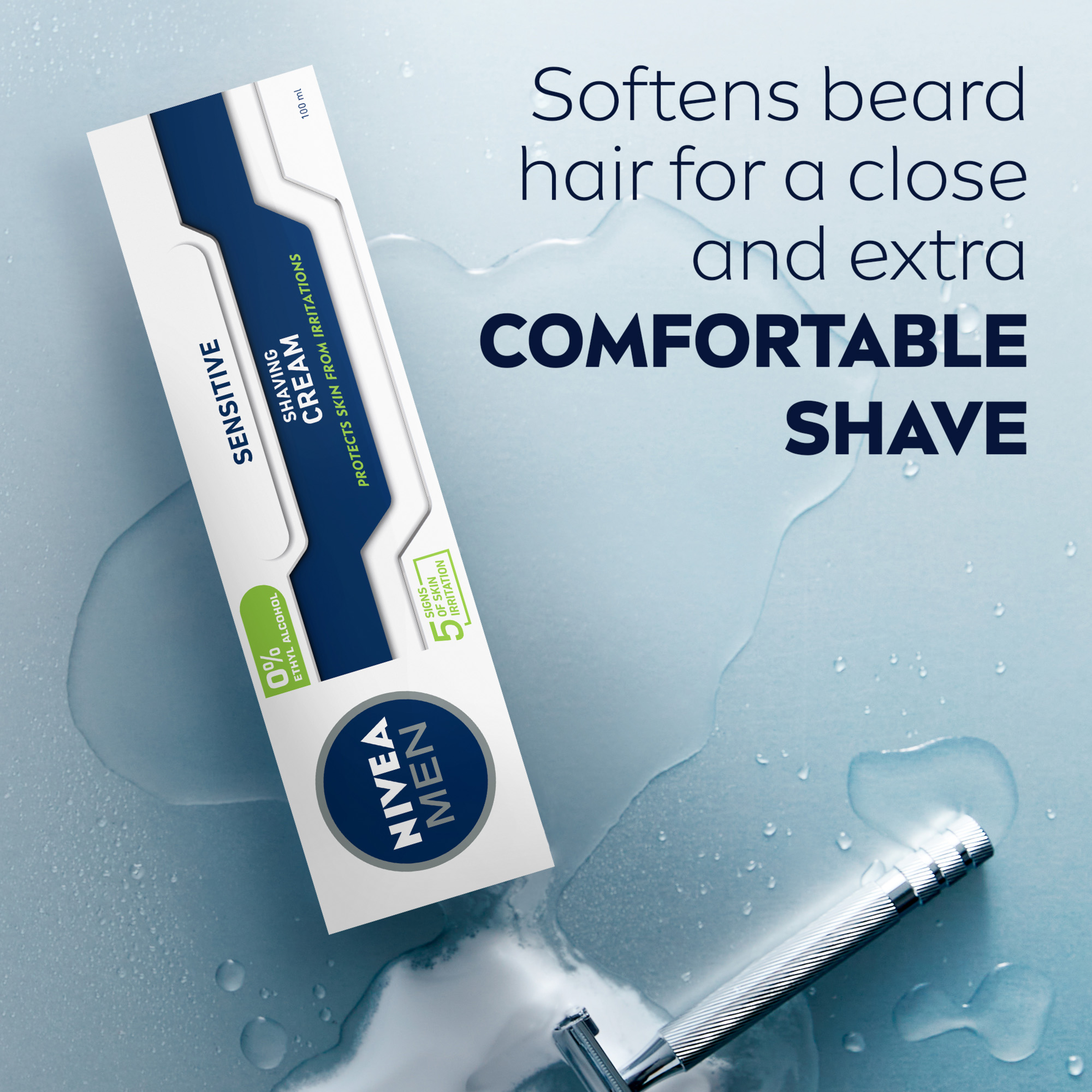 NIVEA MEN SHAVING CREAM SENSITIVE 100ML - Image 4