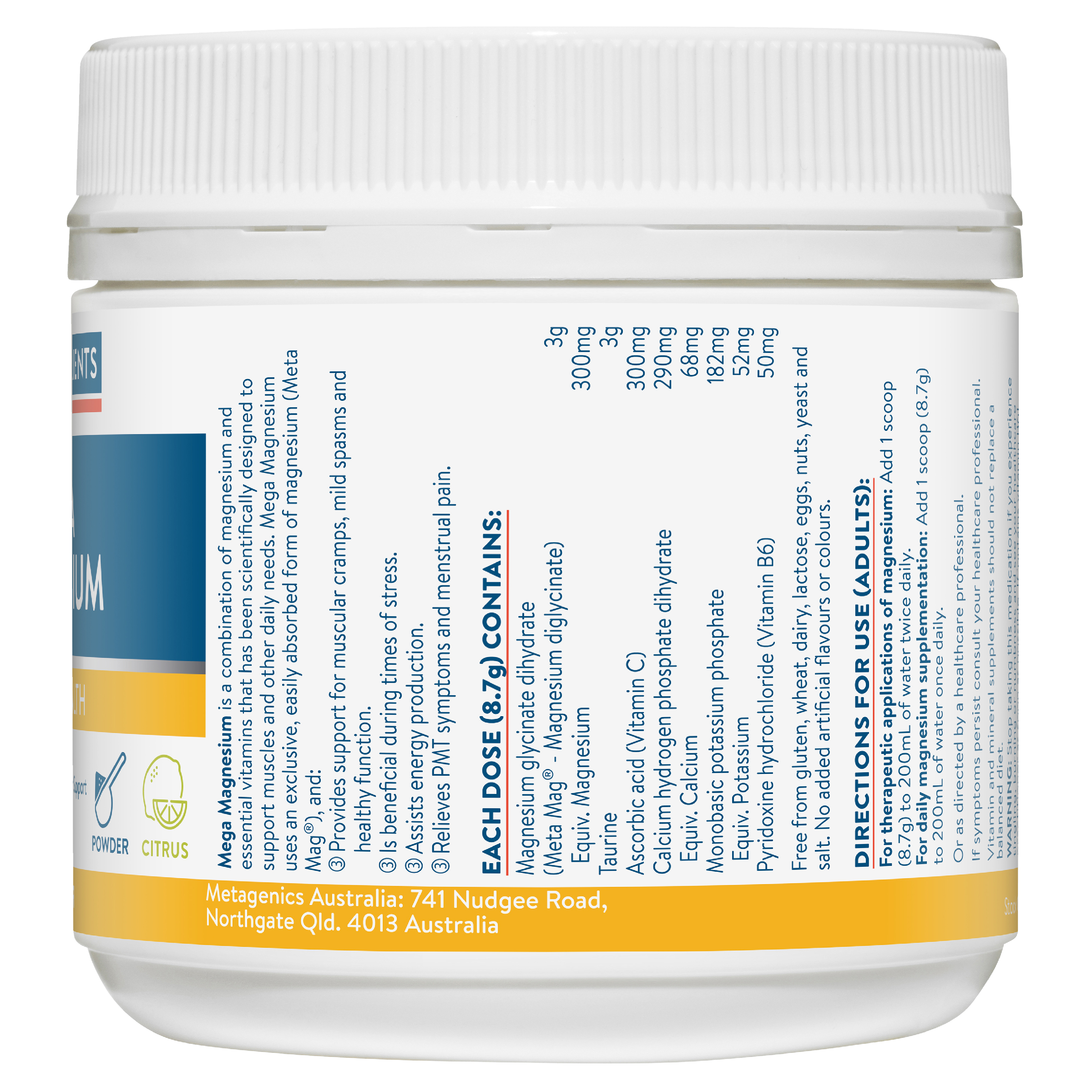 ETHICAL NUTRIENTS MEGA MAGNESIUM CITRUS POWDER 450G - Image 3
