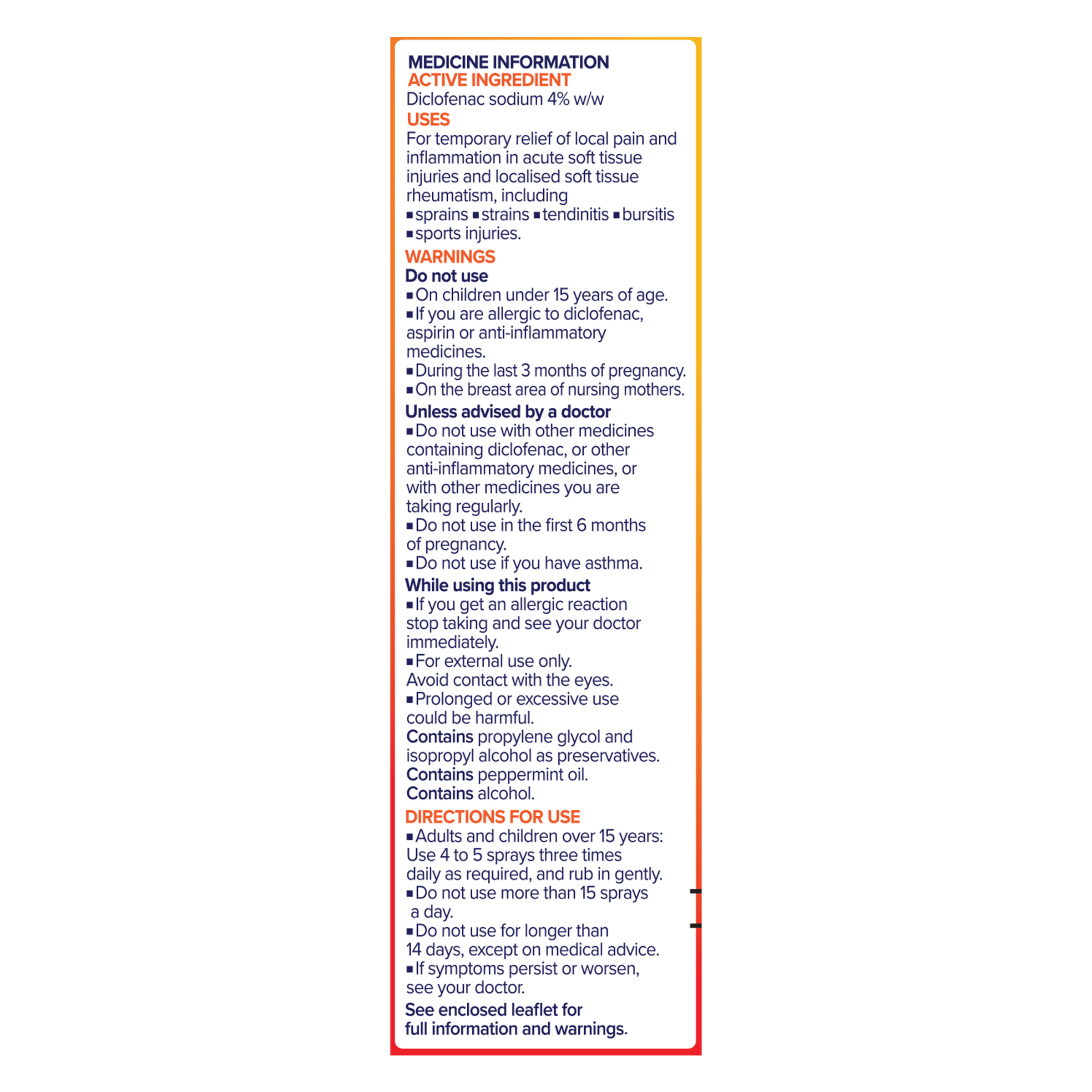 INFLAMAX DICLOFENAC SODIUM 4% SPRAY 30ML - Image 3
