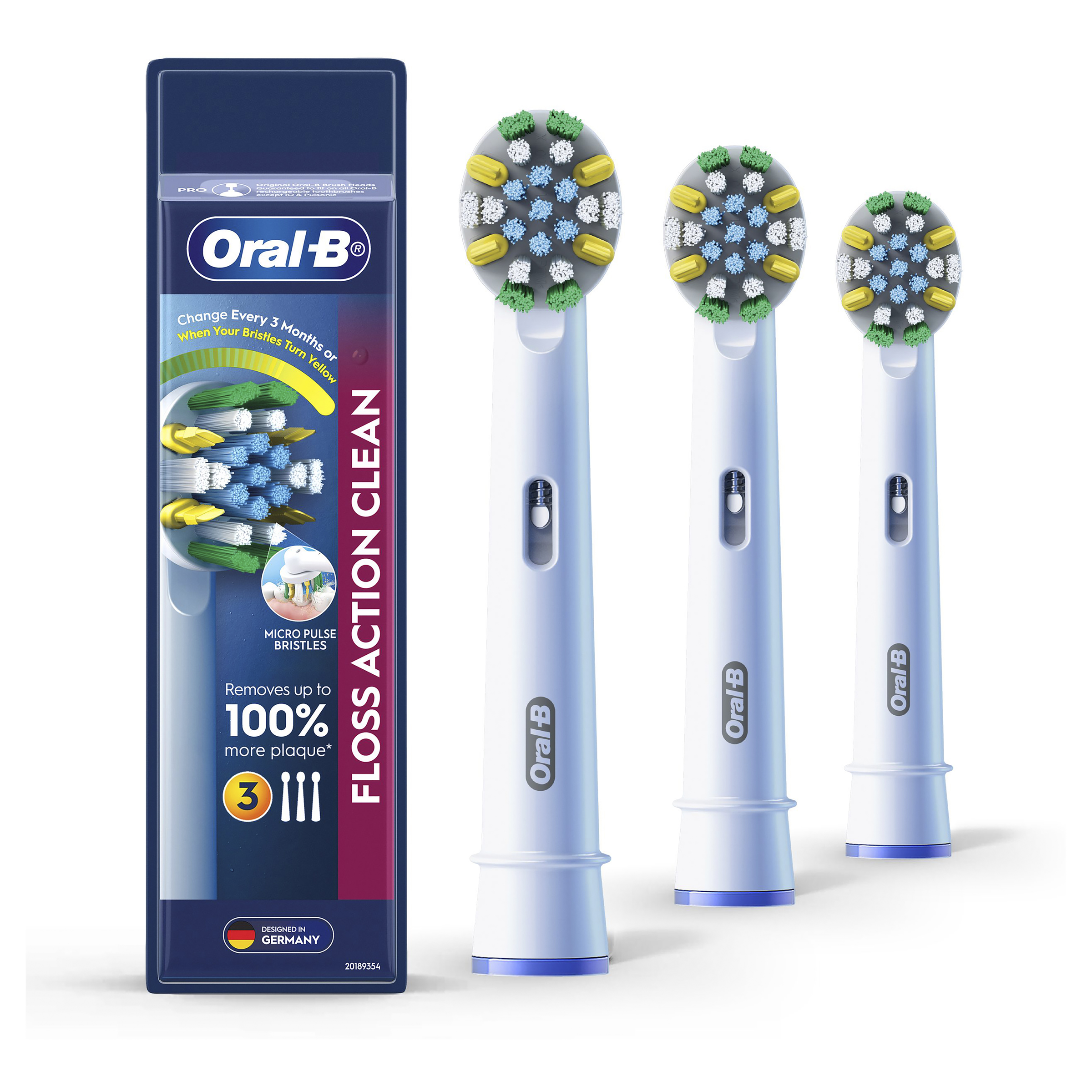 ORAL-B VITALITY+ POWER BRUSH HEADS FLOSS ACTION 3 PACK - Image 9