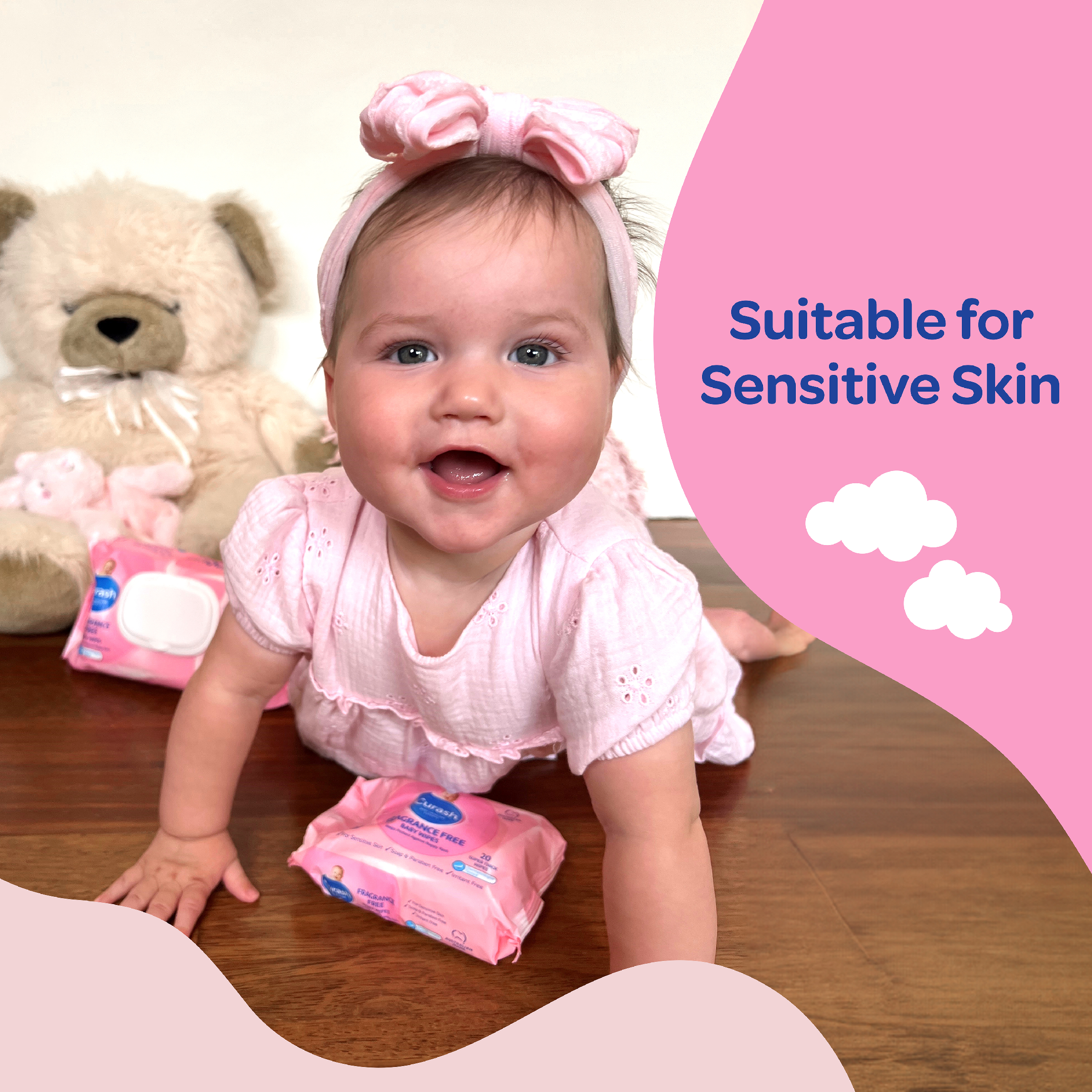 CURASH BABYCARE WIPES FRAGRANCE FREE 80 PACK - Image 4