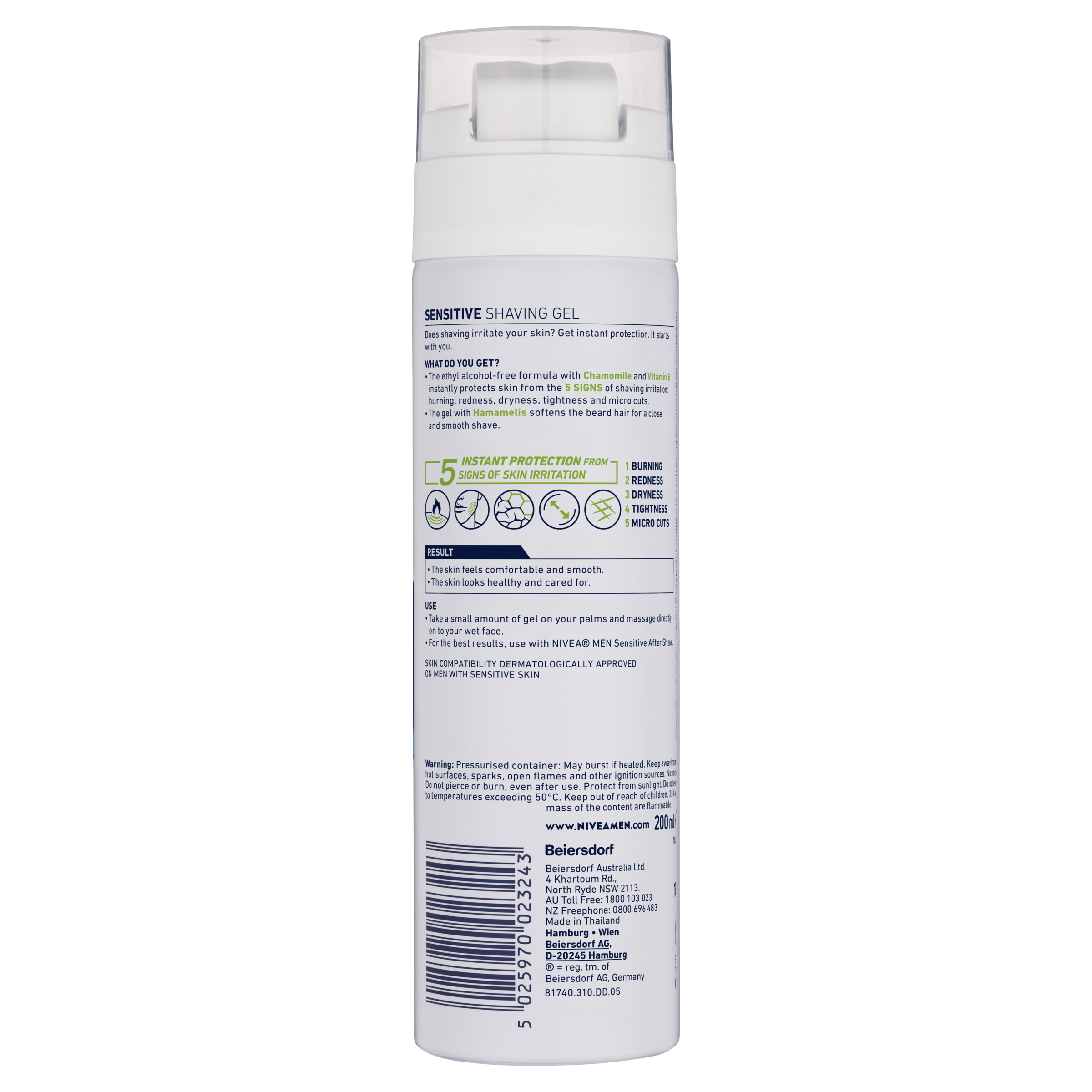 NIVEA MEN SHAVING GEL SENSITIVE  200ML - Image 2