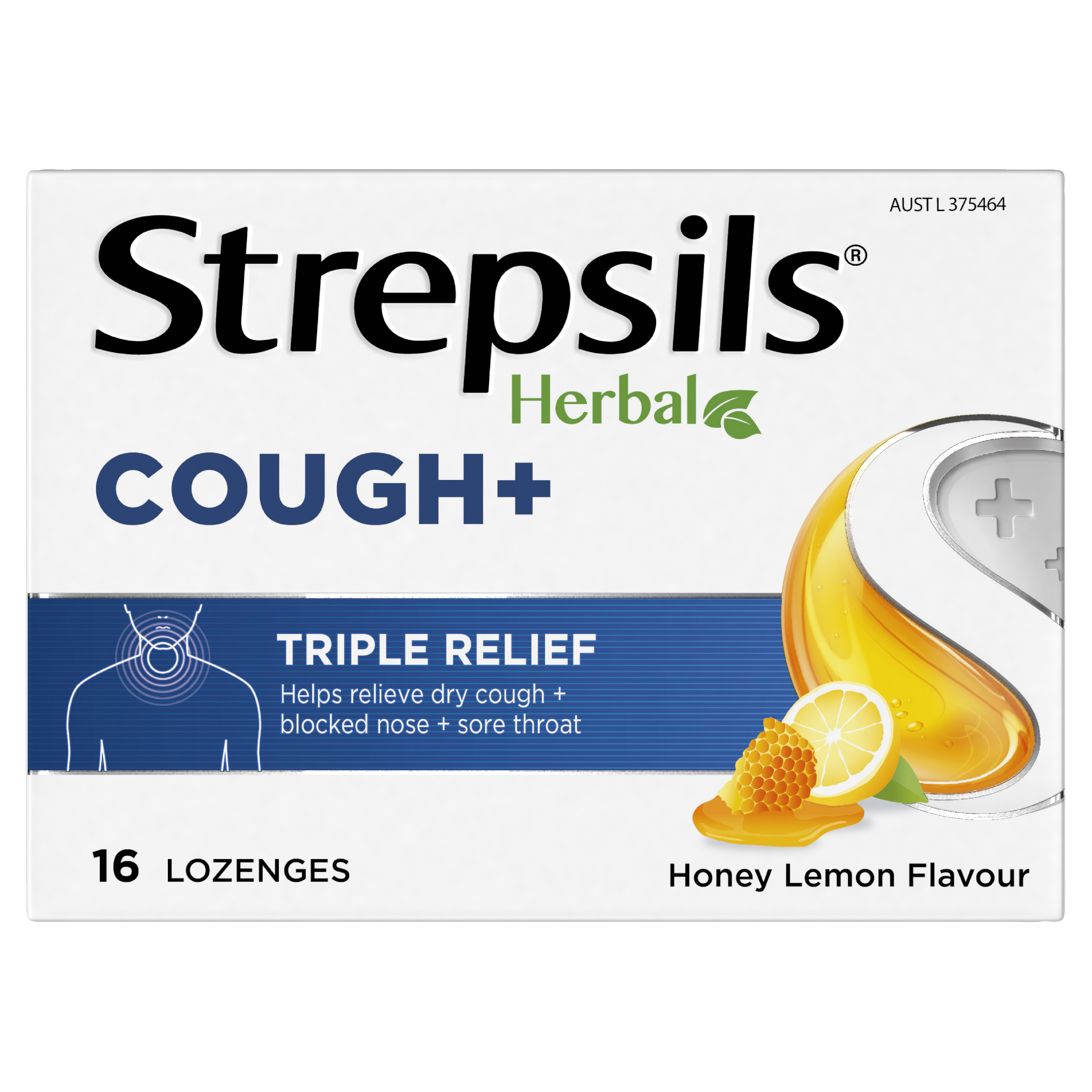 STREPSILS HERBAL COUGH  HONEY LEMON 16 LOZENGES - Image 2