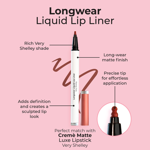 MCO BEAUTY LONGWEAR LIQUID LIP LINER VERY SHELLEY 1.2ML - Image 2