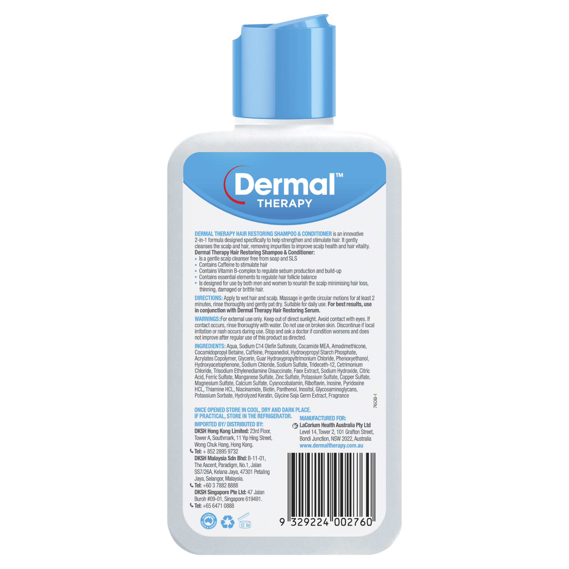 DERMAL THERAPY HAIR RESTORING SHAMPOO & CONDITIONER 210ML - Image 2