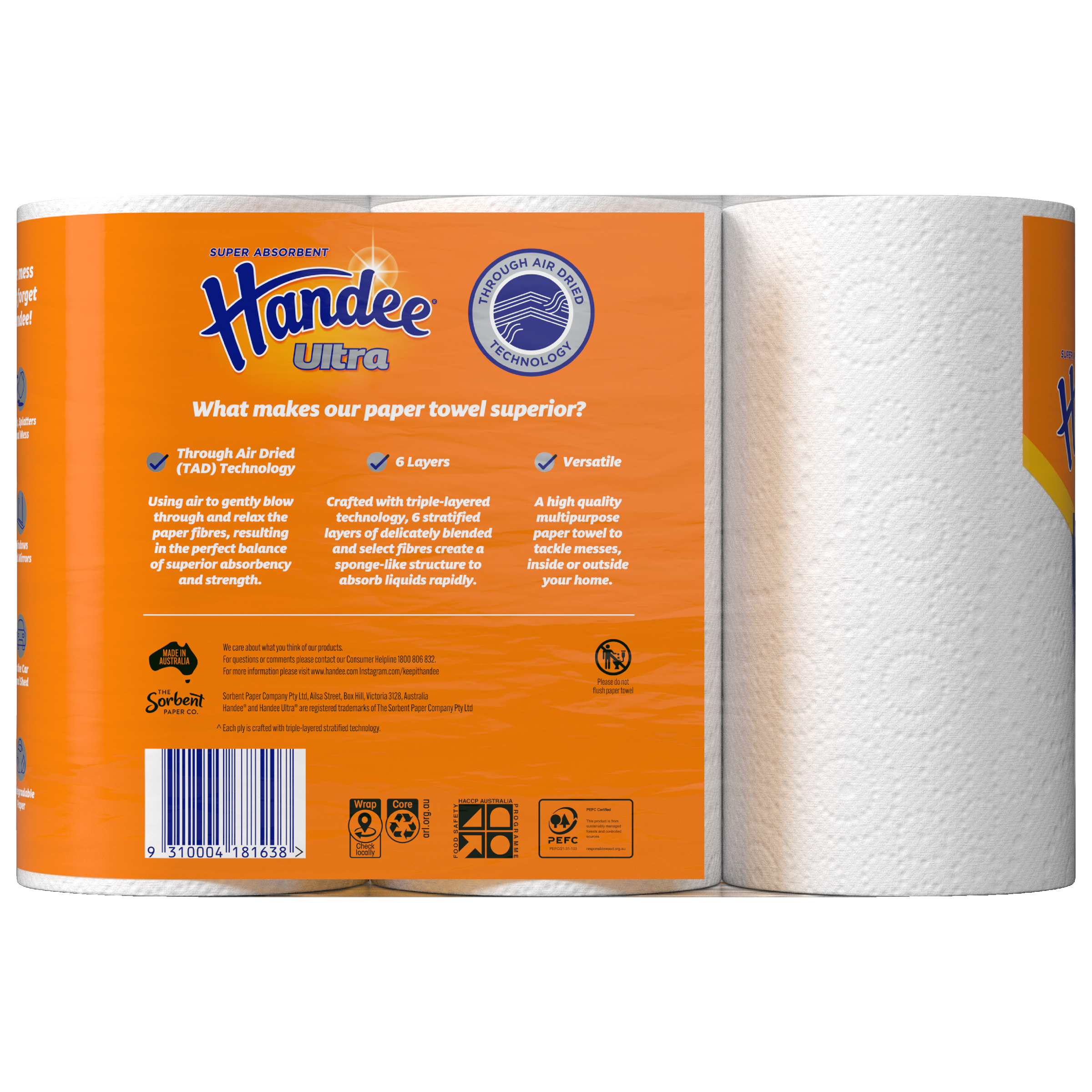 HANDEE SORBENT PAPER TOWEL ULTRA  3 PACK - Image 4