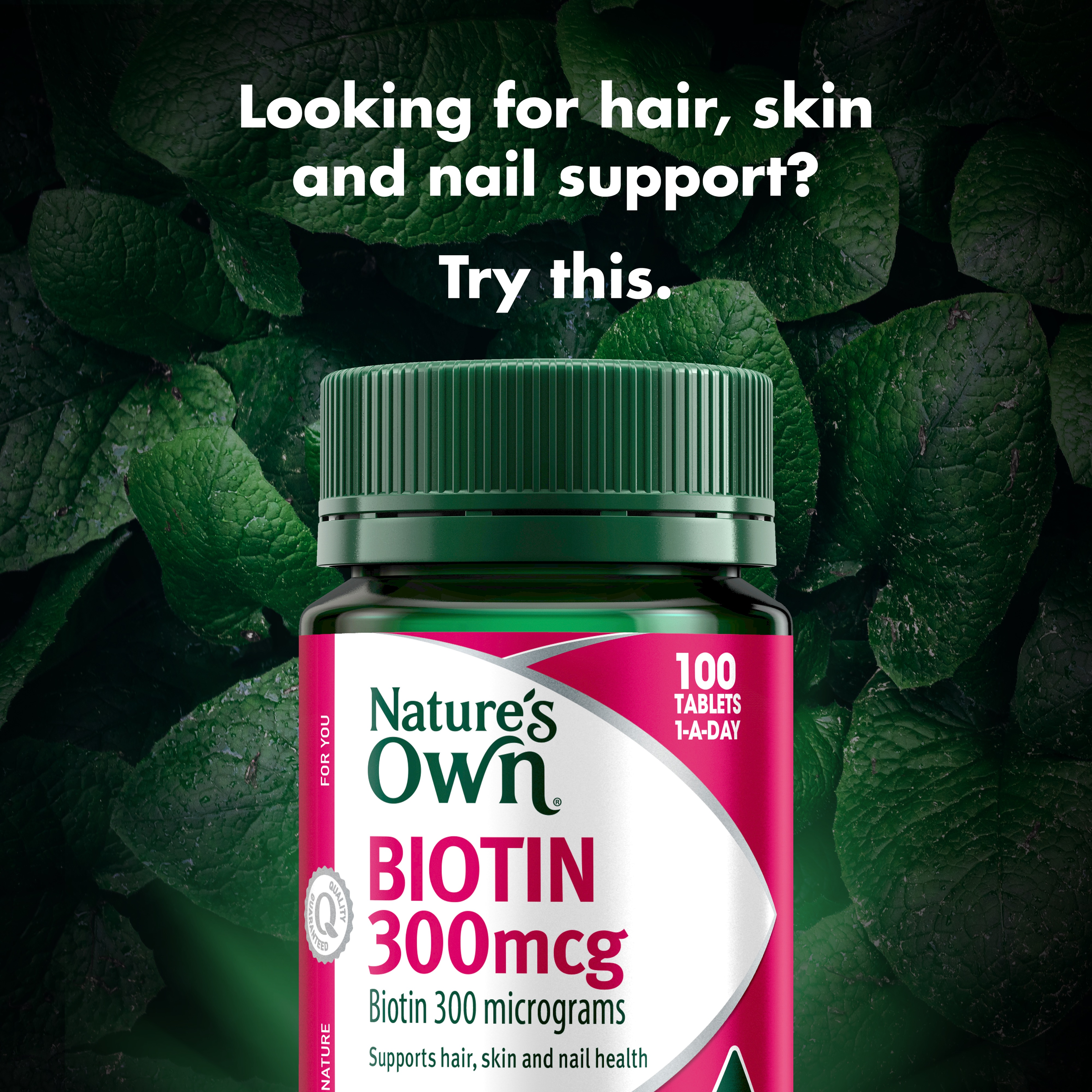 NATURES OWN BIOTIN 300MCG 100 TABLETS - Image 3
