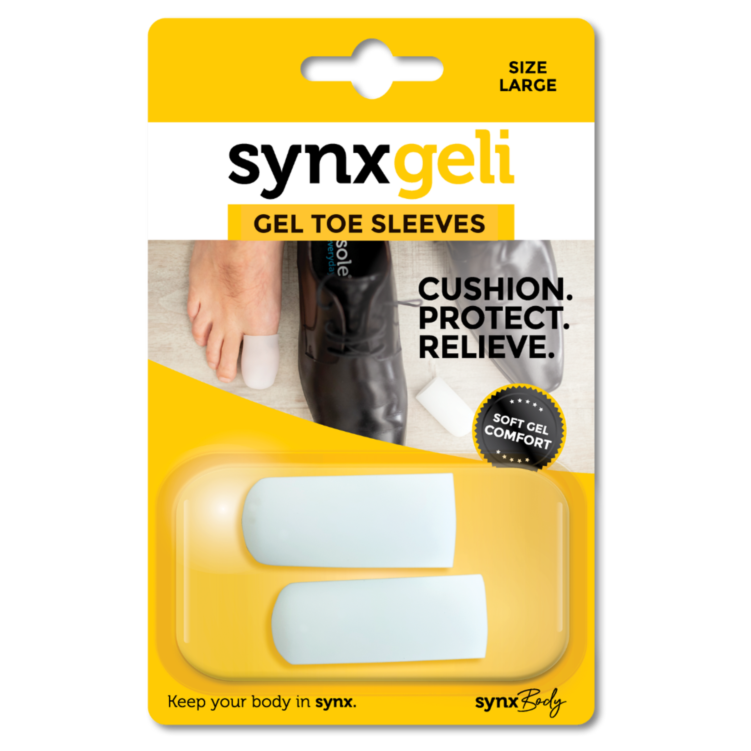 SYNXGELI TOE SLEEVES LARGE