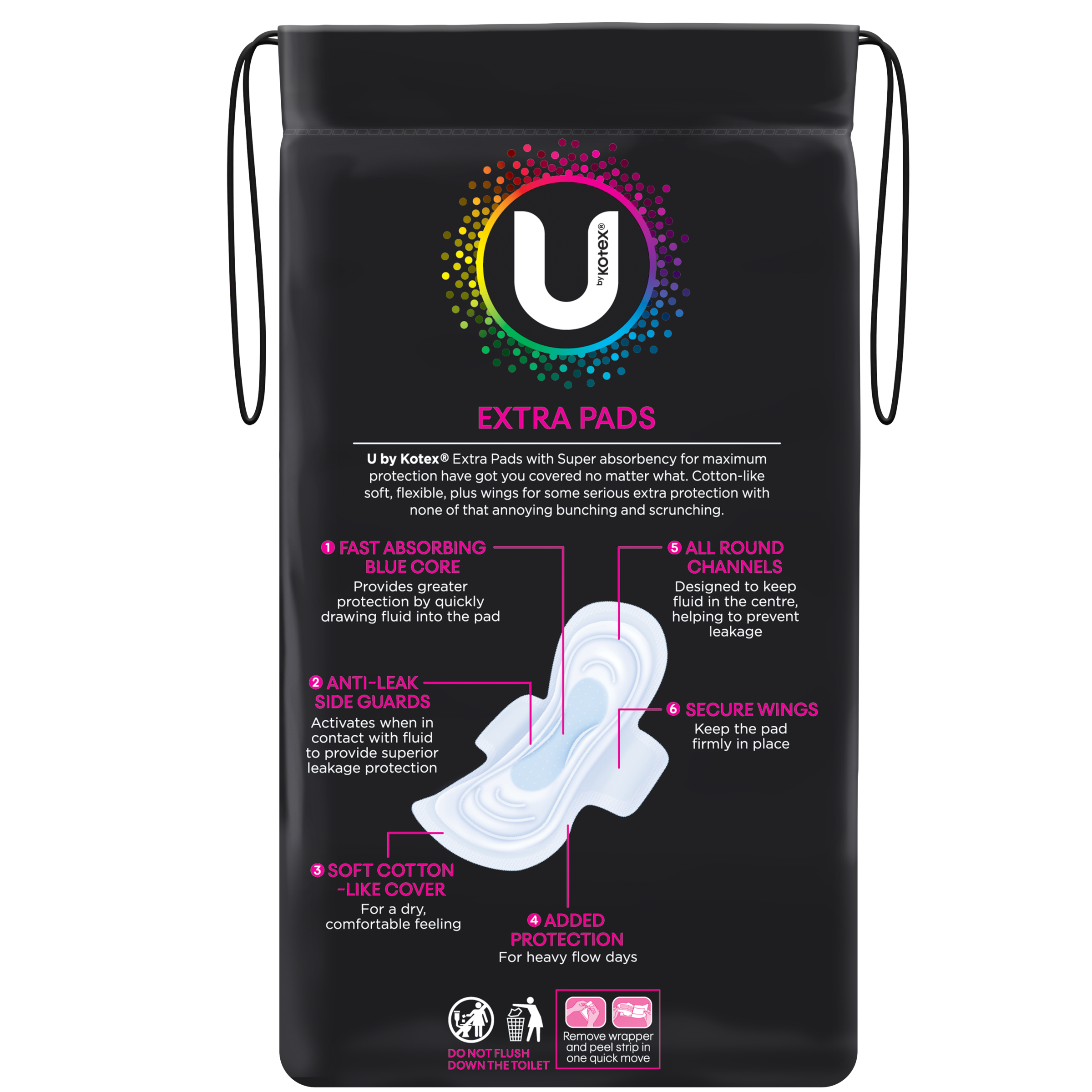 U BY KOTEX PADS EXTRA SUPER WINGS 14 PACK - Image 4