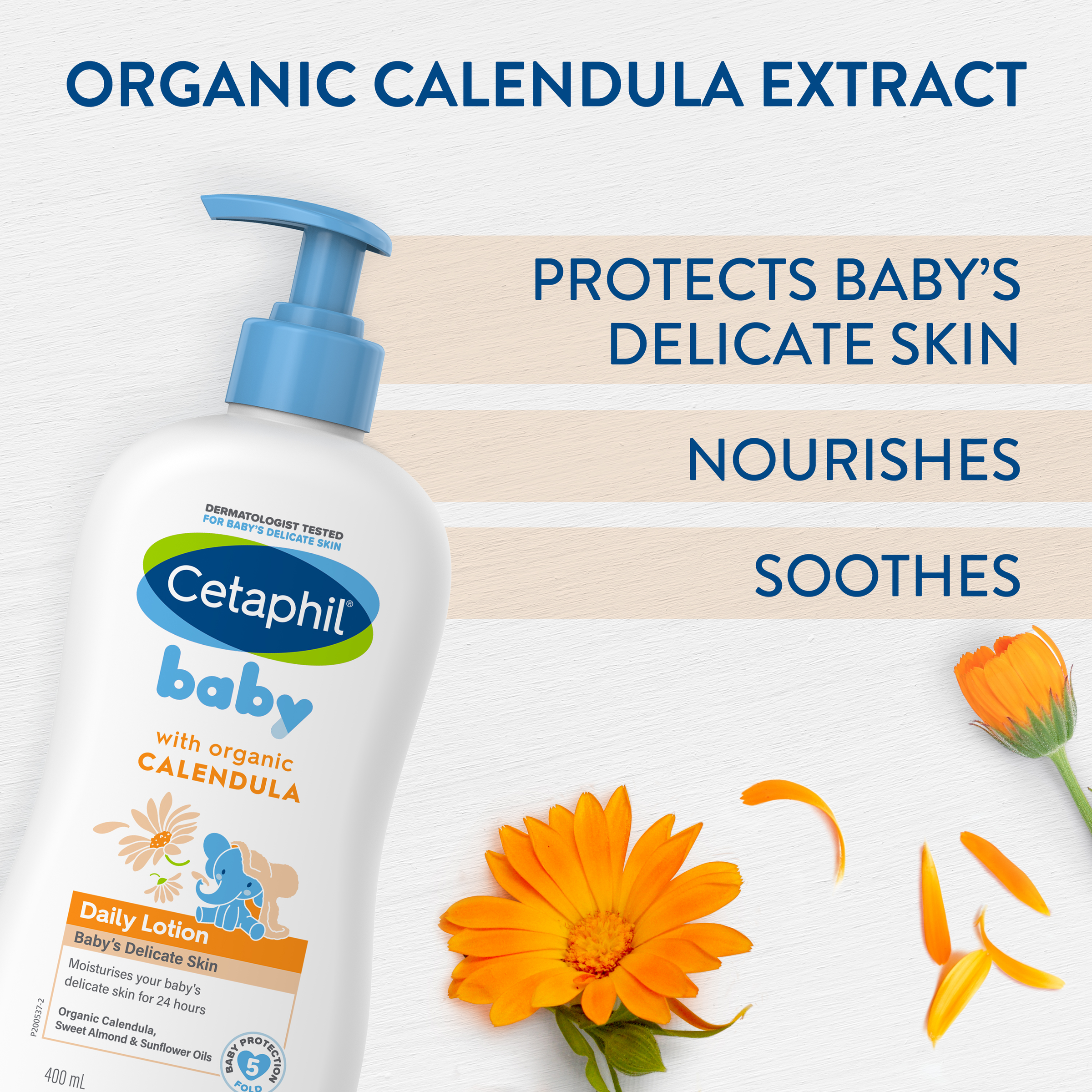CETAPHIL BABY CALENDULA DAILY LOTION FACE & BODY 400ML - Image 5