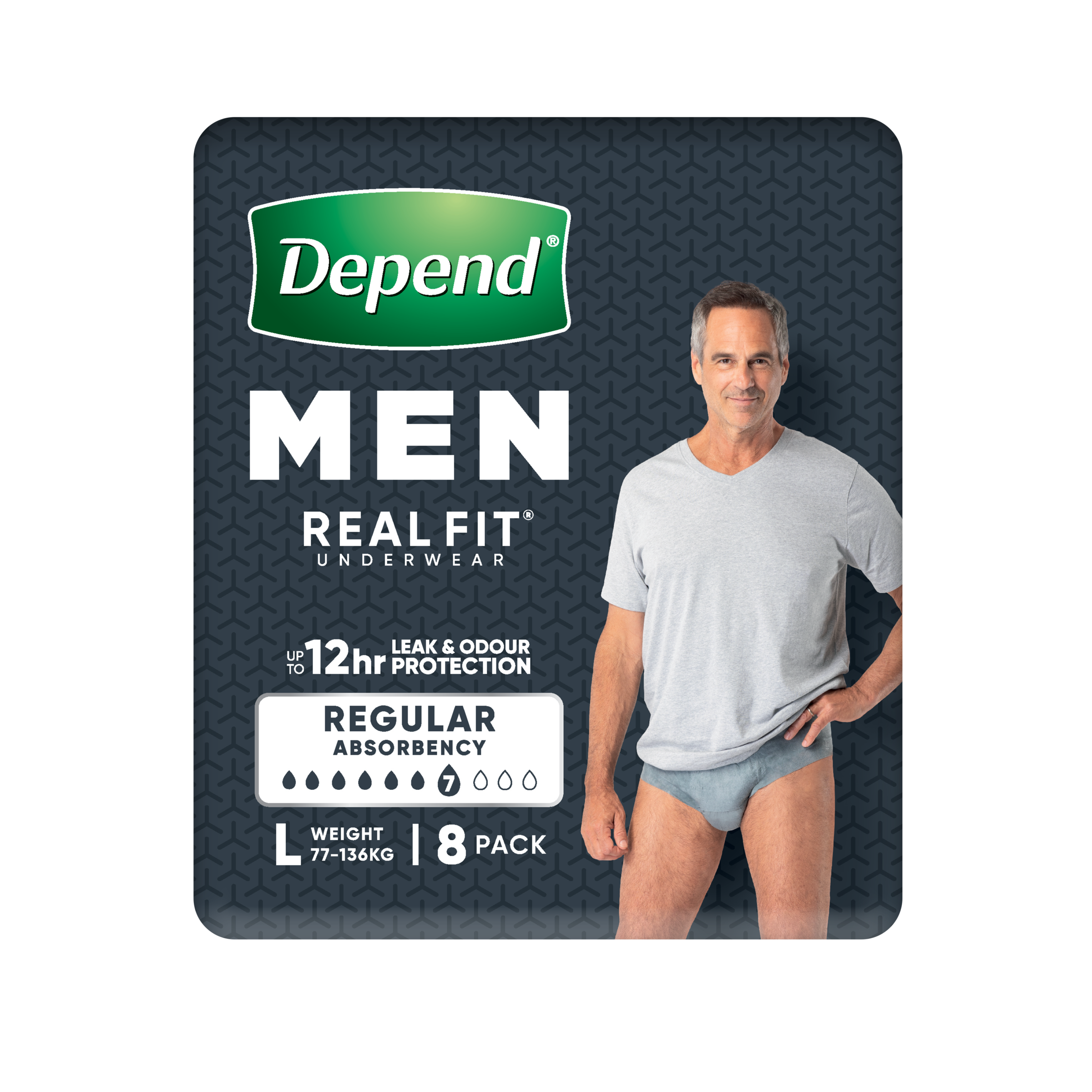 DEPEND MEN ADVANCED PROTECTION UNDERWEAR 7D LARGE 8 PACK - Image 2