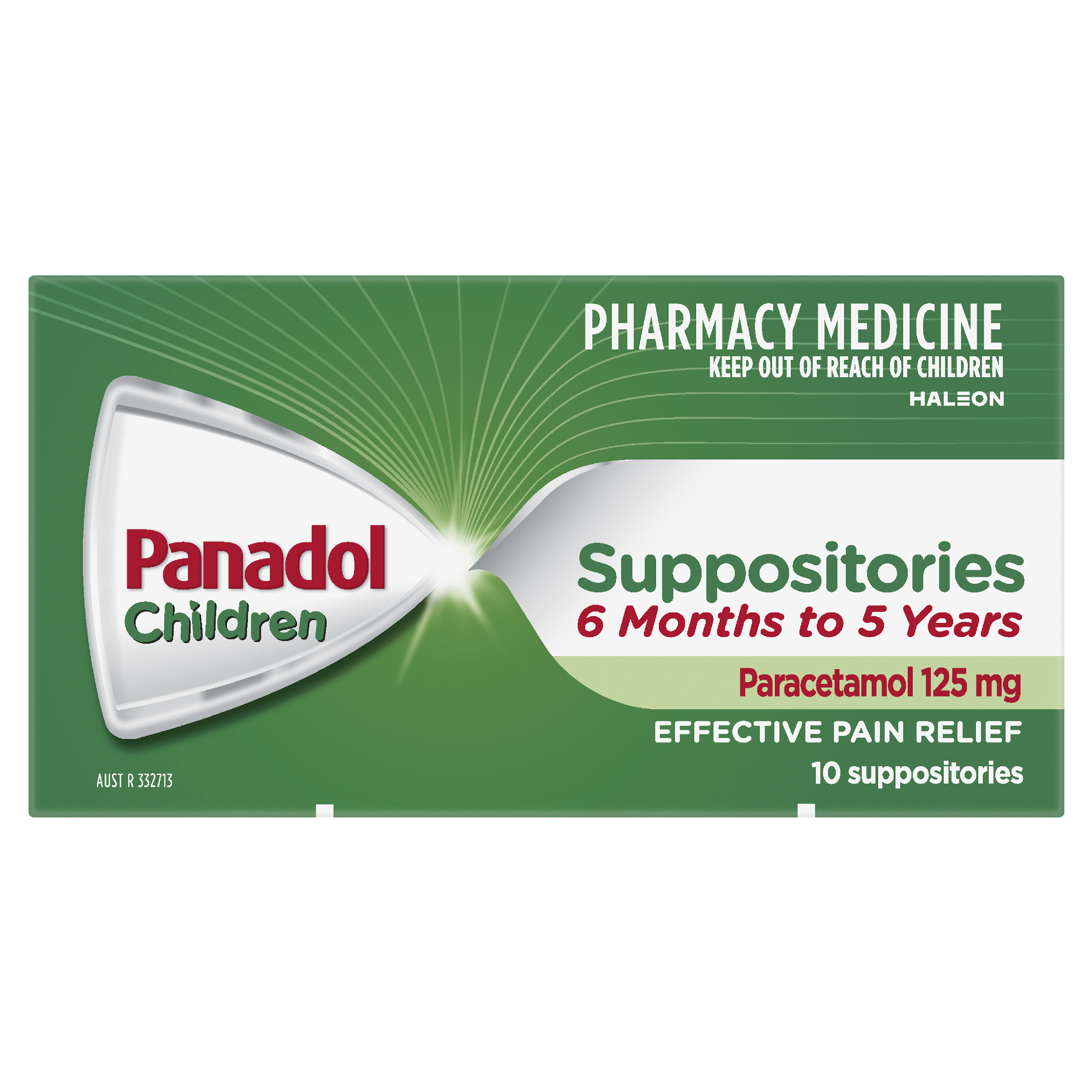 PANADOL CHILDREN SUPPOSITORY 125MG 10 PACK - Image 2