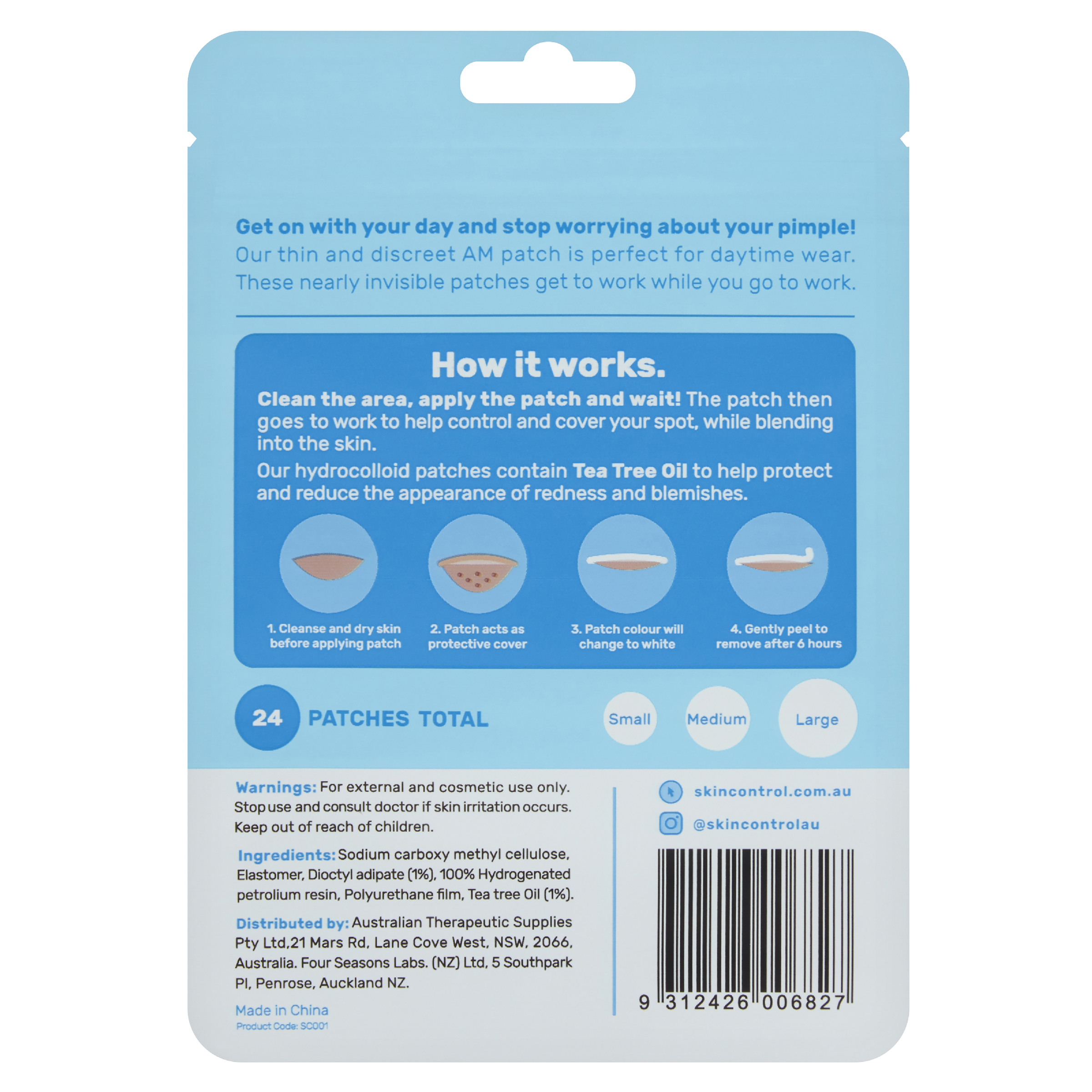 SKIN CONTROL PIMPLE PATCH AM DAYTIME 24 PACK - Image 2