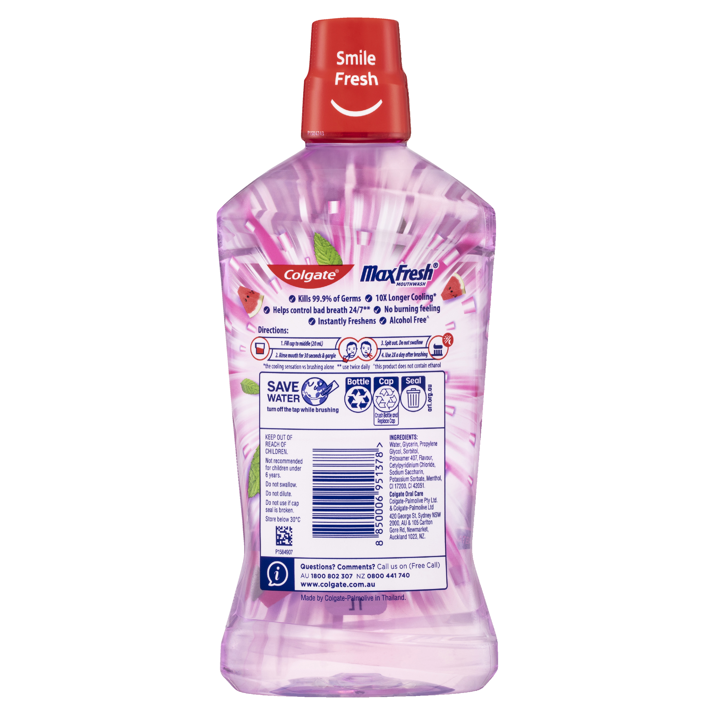 COLGATE MOUTHWASH MAX FRESH WATERMELON 1 LITRE - Image 2
