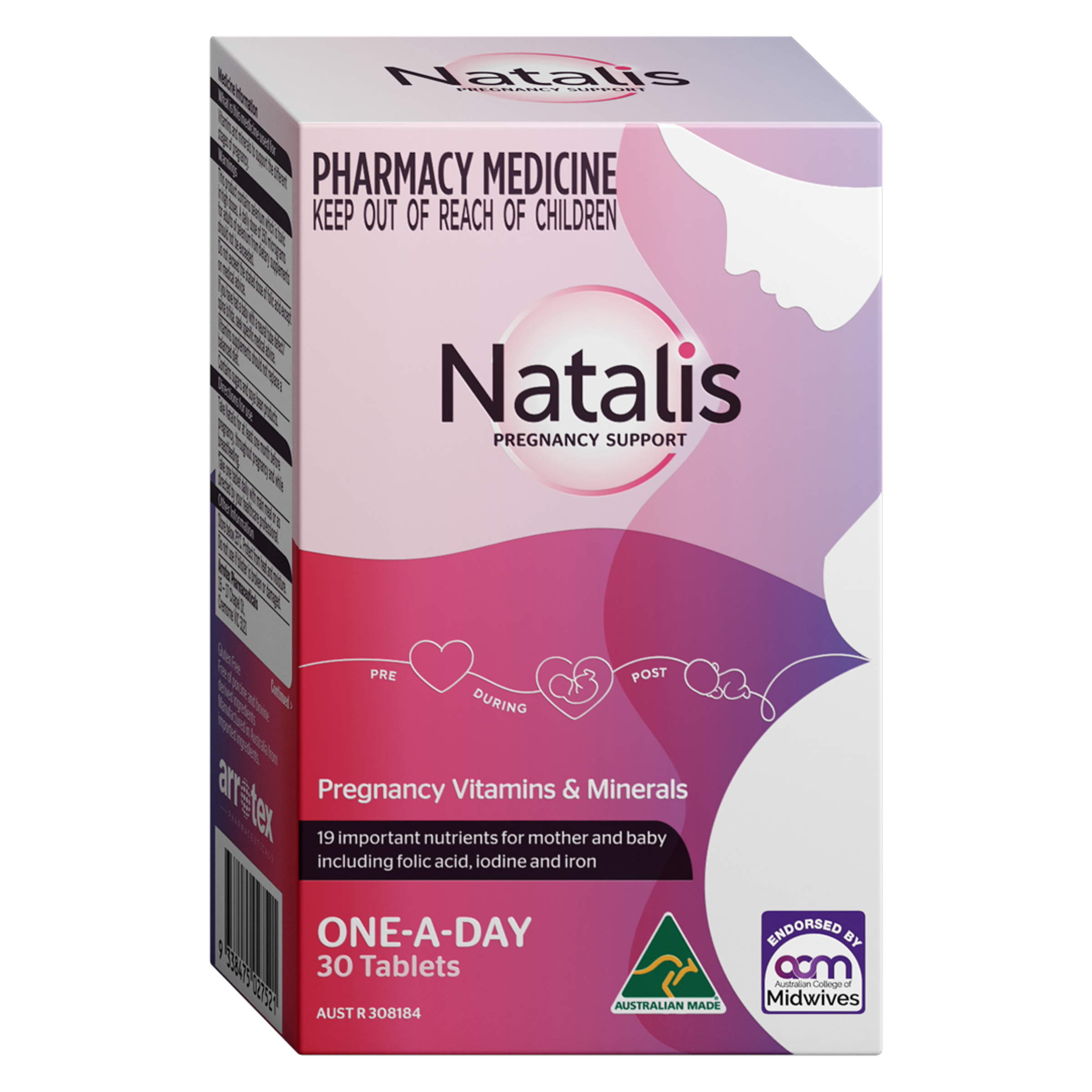NATALIS PREGNANCY SUPPORT 30 TABLETS - Image 2
